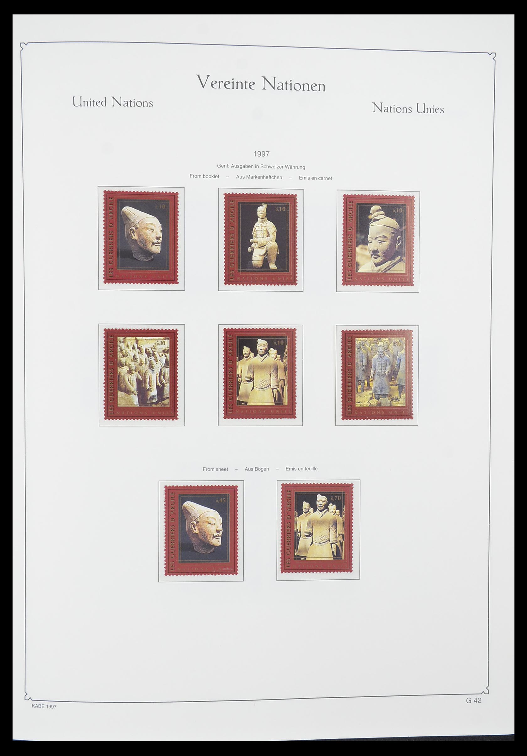 33811 042 - Postzegelverzameling 33811 Verenigde Naties Genève 1969-2005.