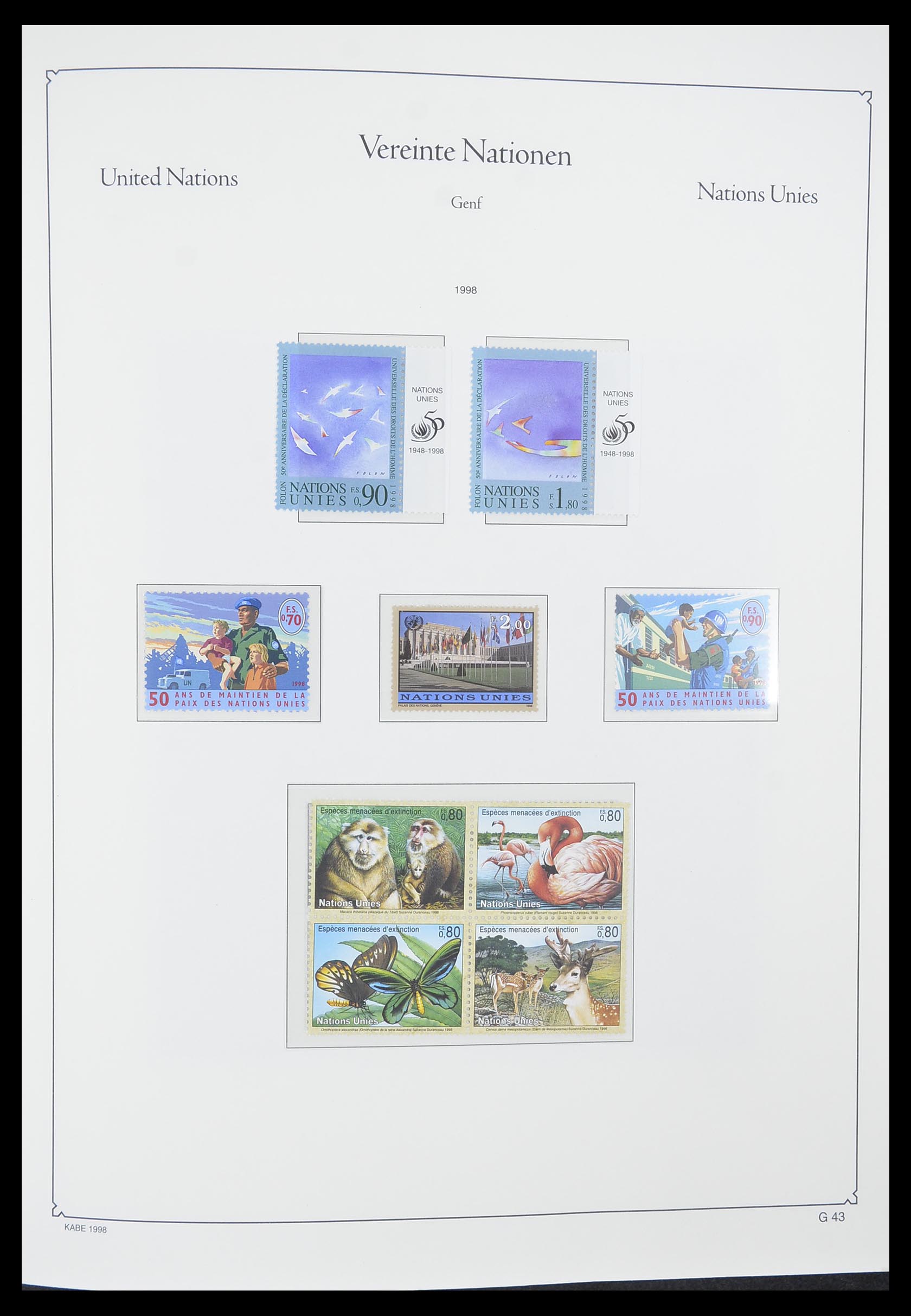 33811 043 - Postzegelverzameling 33811 Verenigde Naties Genève 1969-2005.