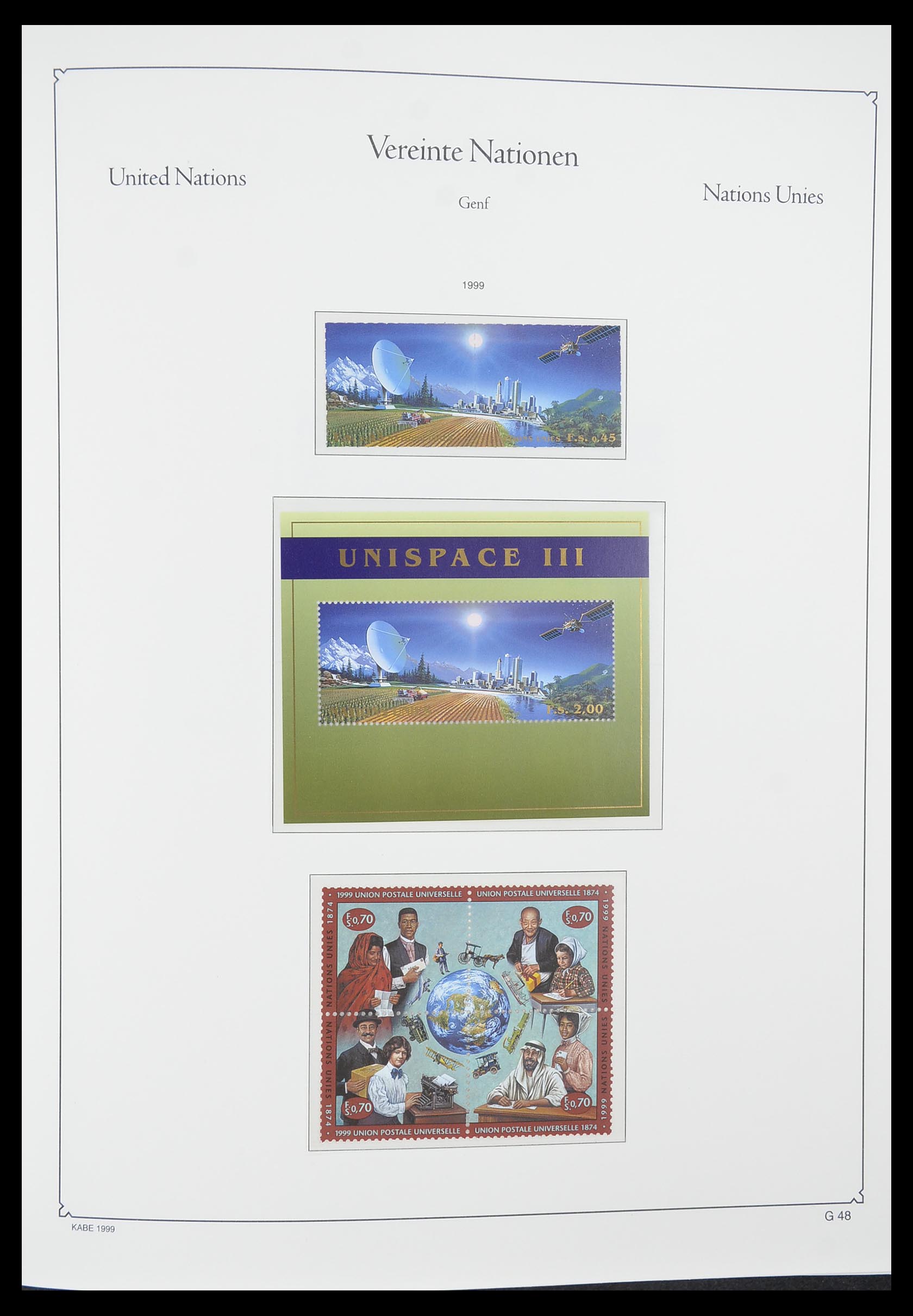 33811 048 - Postzegelverzameling 33811 Verenigde Naties Genève 1969-2005.