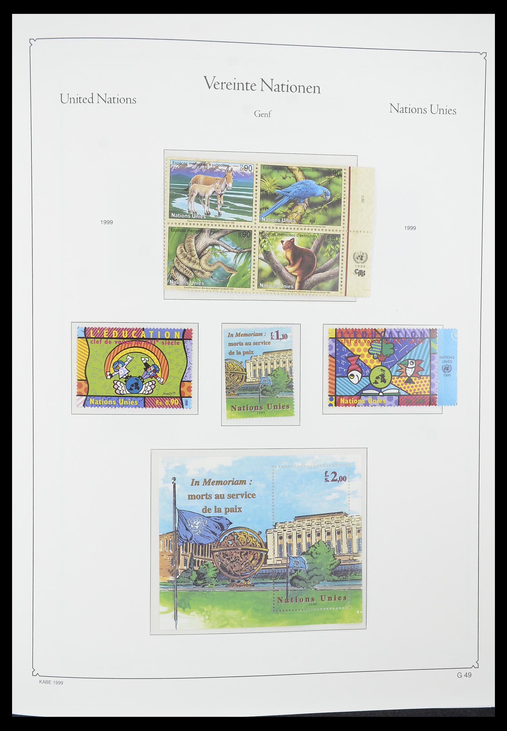 33811 050 - Postzegelverzameling 33811 Verenigde Naties Genève 1969-2005.