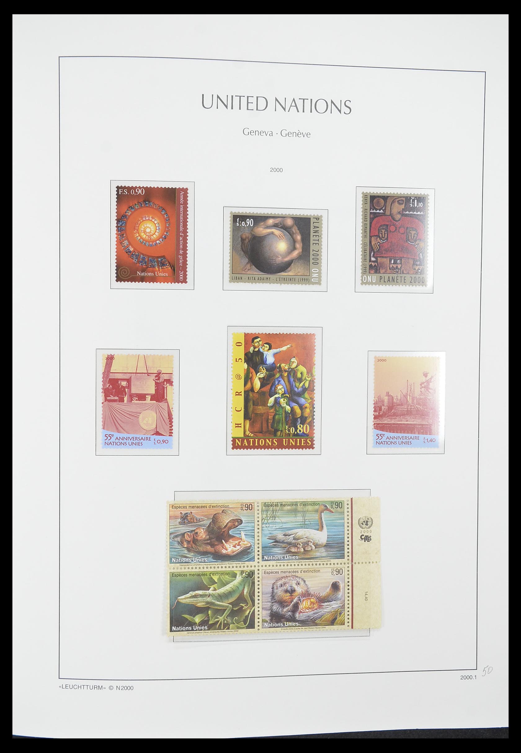 33811 051 - Postzegelverzameling 33811 Verenigde Naties Genève 1969-2005.