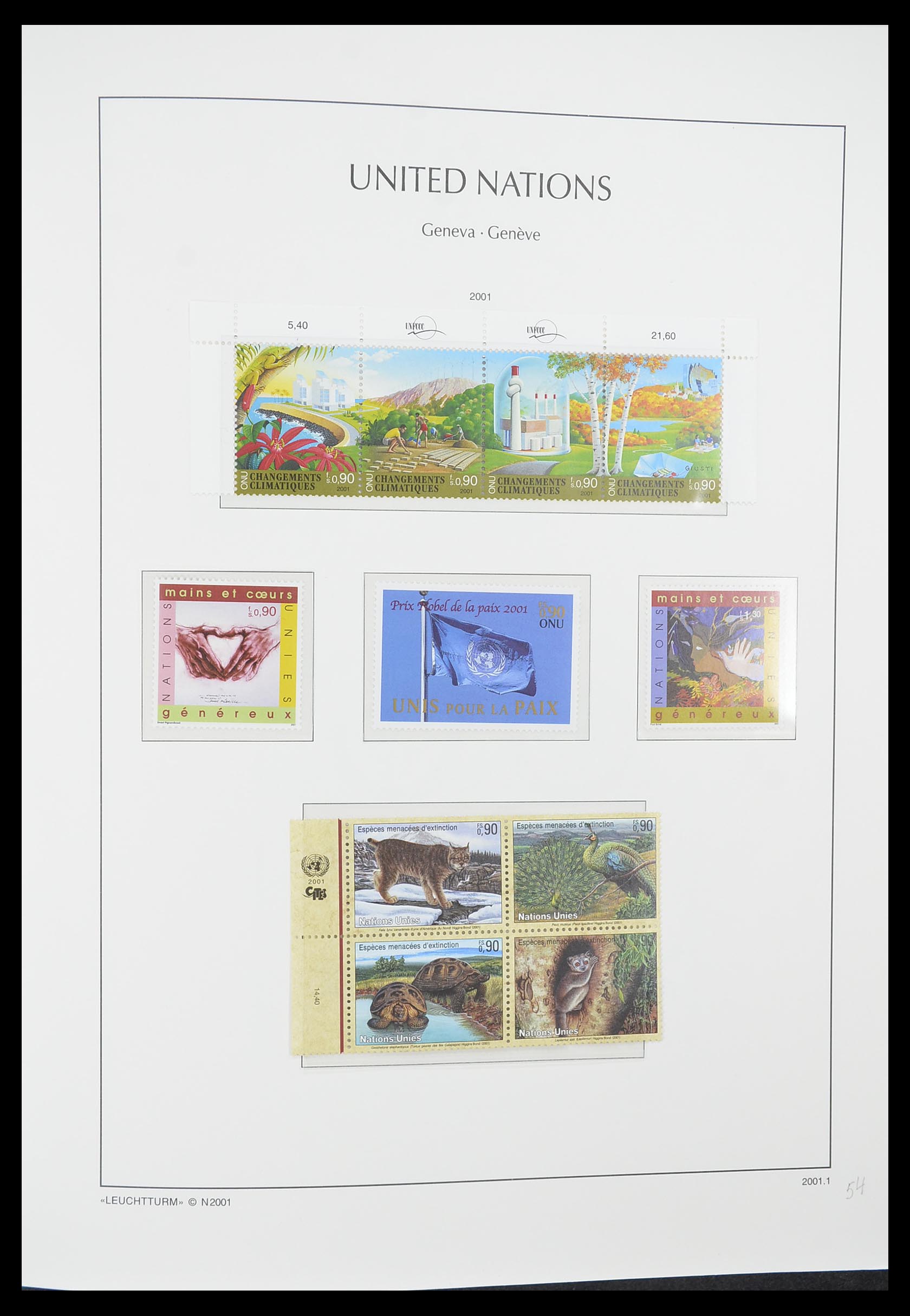 33811 055 - Postzegelverzameling 33811 Verenigde Naties Genève 1969-2005.