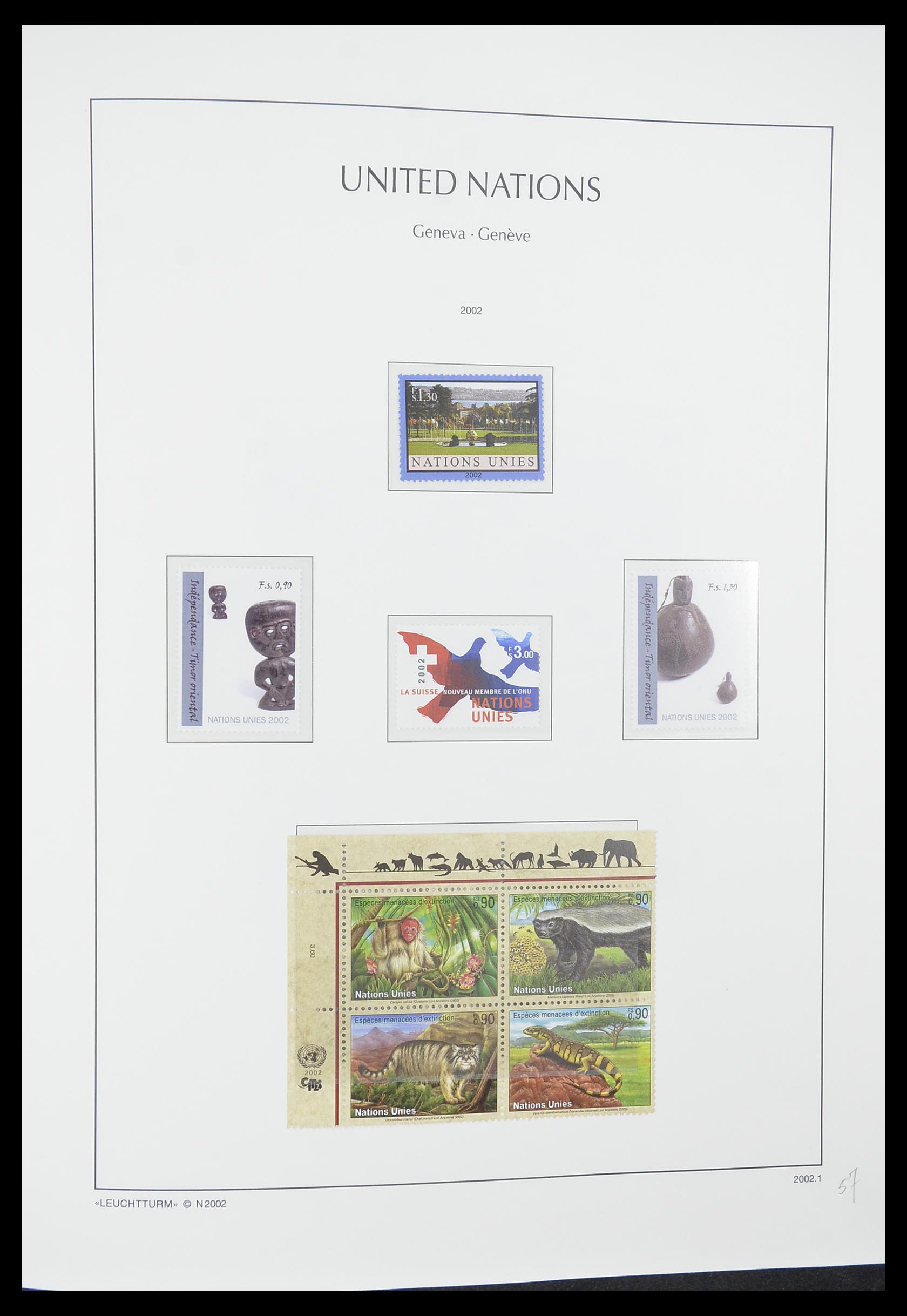 33811 058 - Postzegelverzameling 33811 Verenigde Naties Genève 1969-2005.