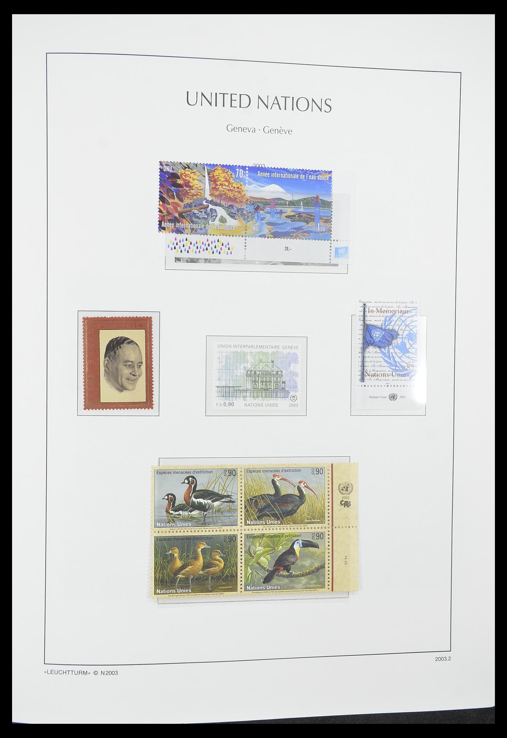 33811 063 - Postzegelverzameling 33811 Verenigde Naties Genève 1969-2005.
