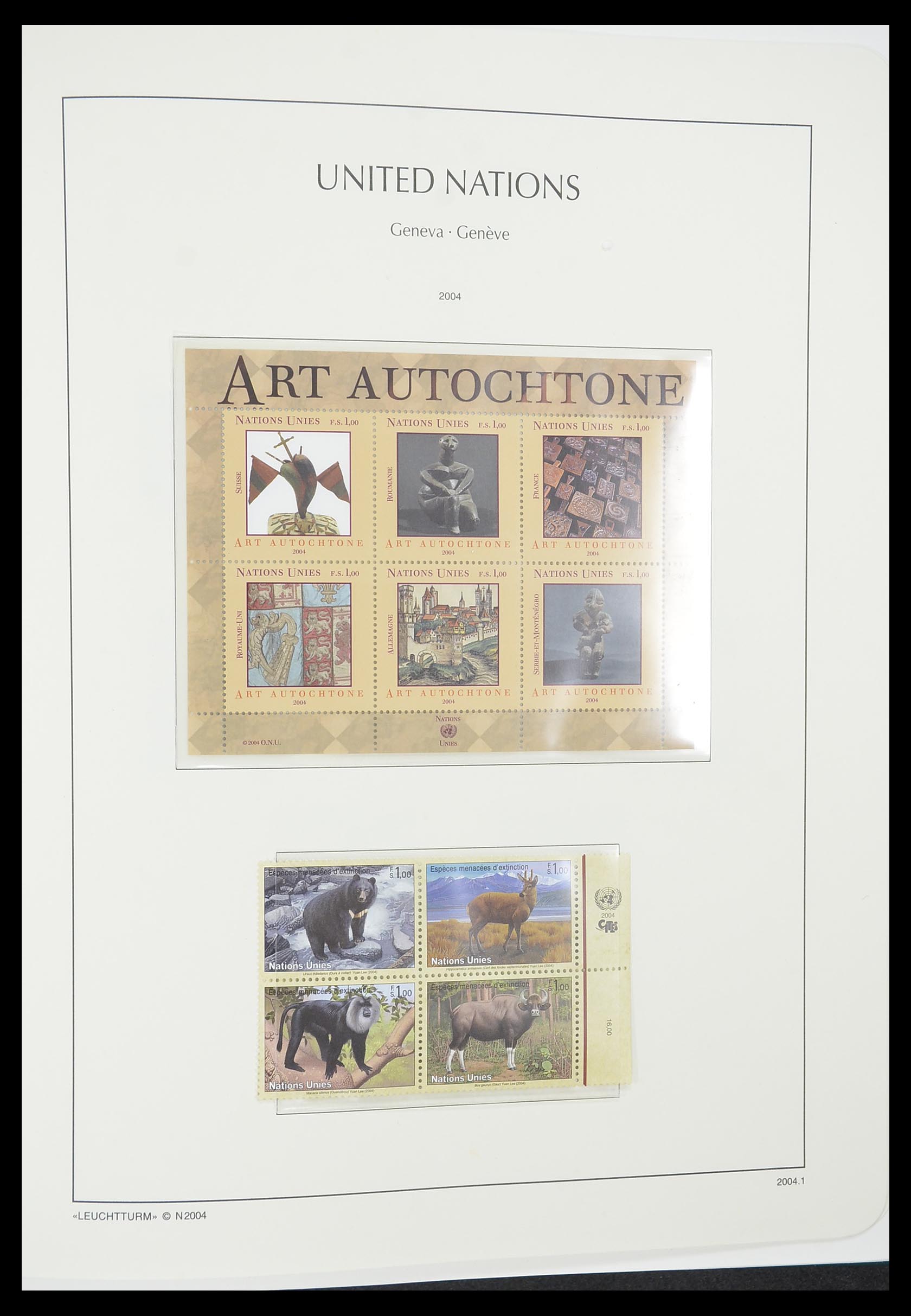 33811 065 - Postzegelverzameling 33811 Verenigde Naties Genève 1969-2005.