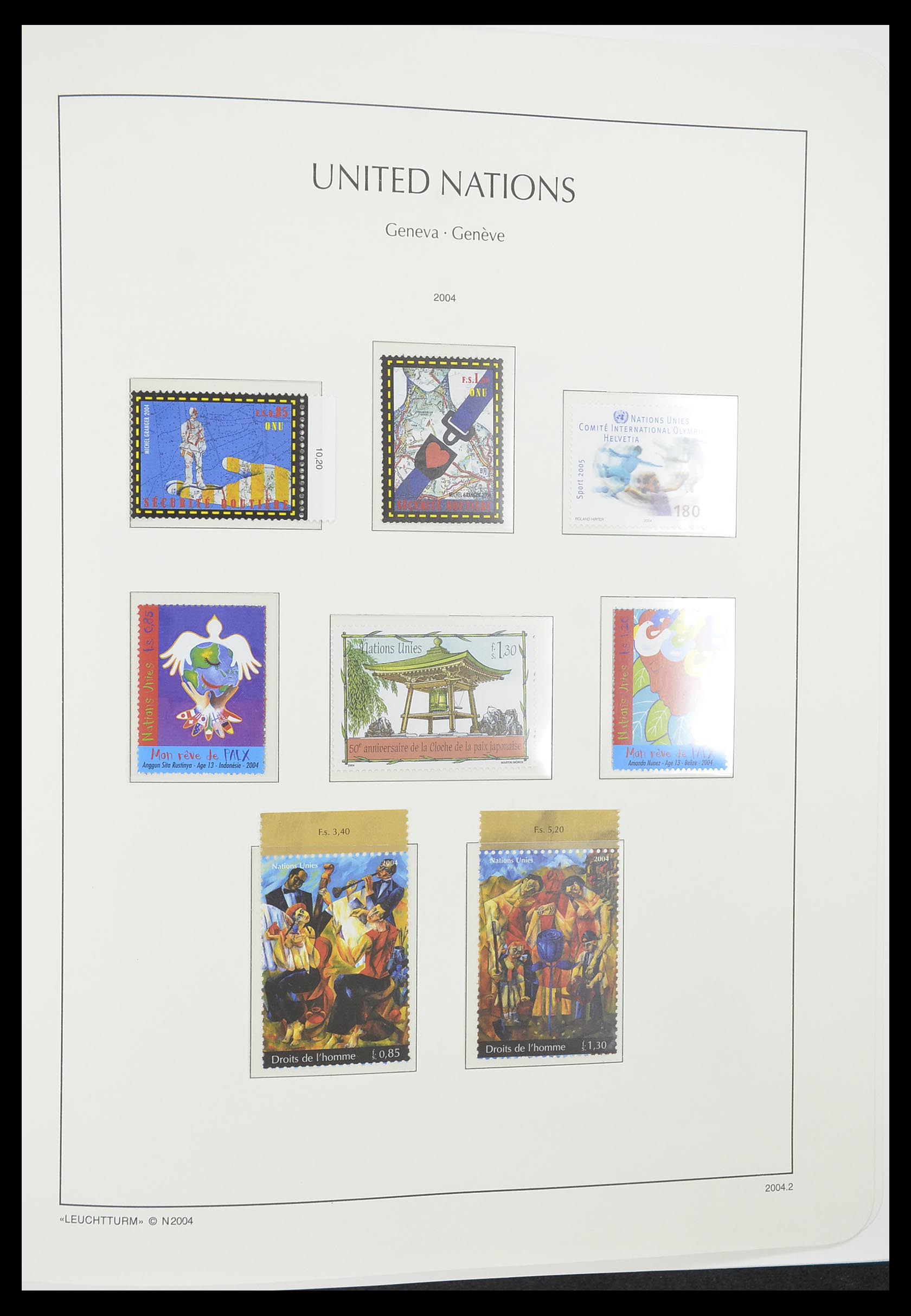 33811 066 - Postzegelverzameling 33811 Verenigde Naties Genève 1969-2005.