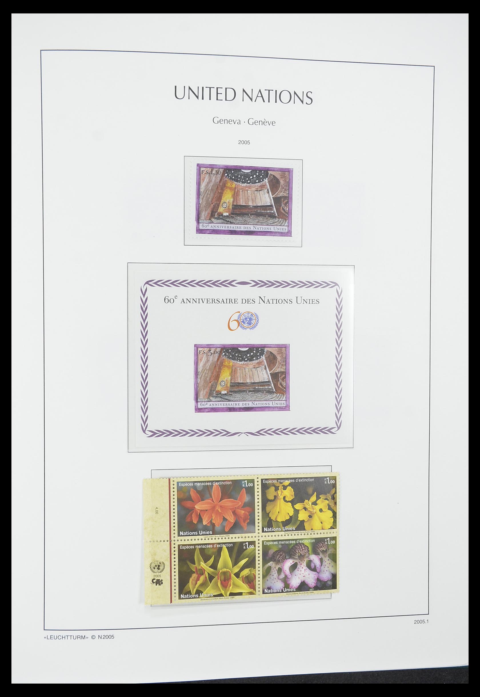 33811 068 - Postzegelverzameling 33811 Verenigde Naties Genève 1969-2005.