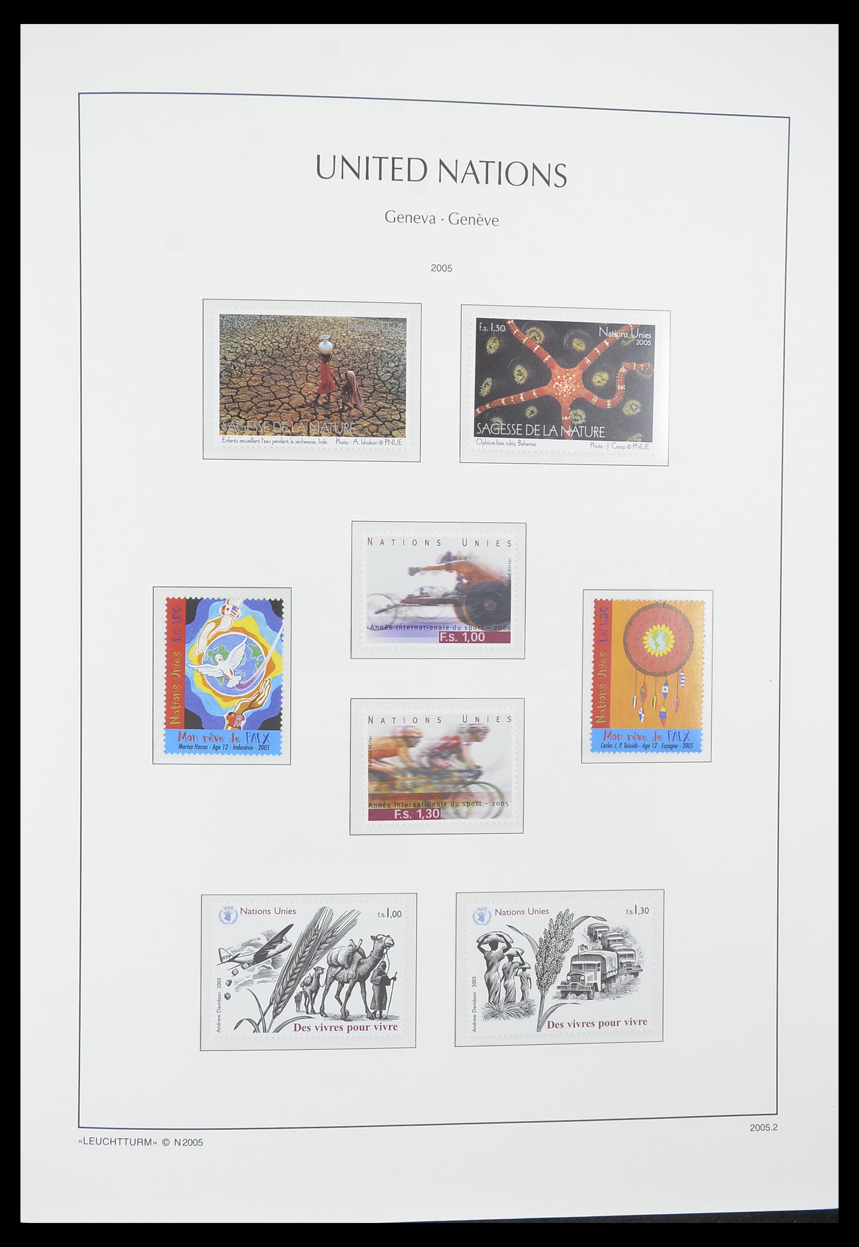 33811 069 - Postzegelverzameling 33811 Verenigde Naties Genève 1969-2005.