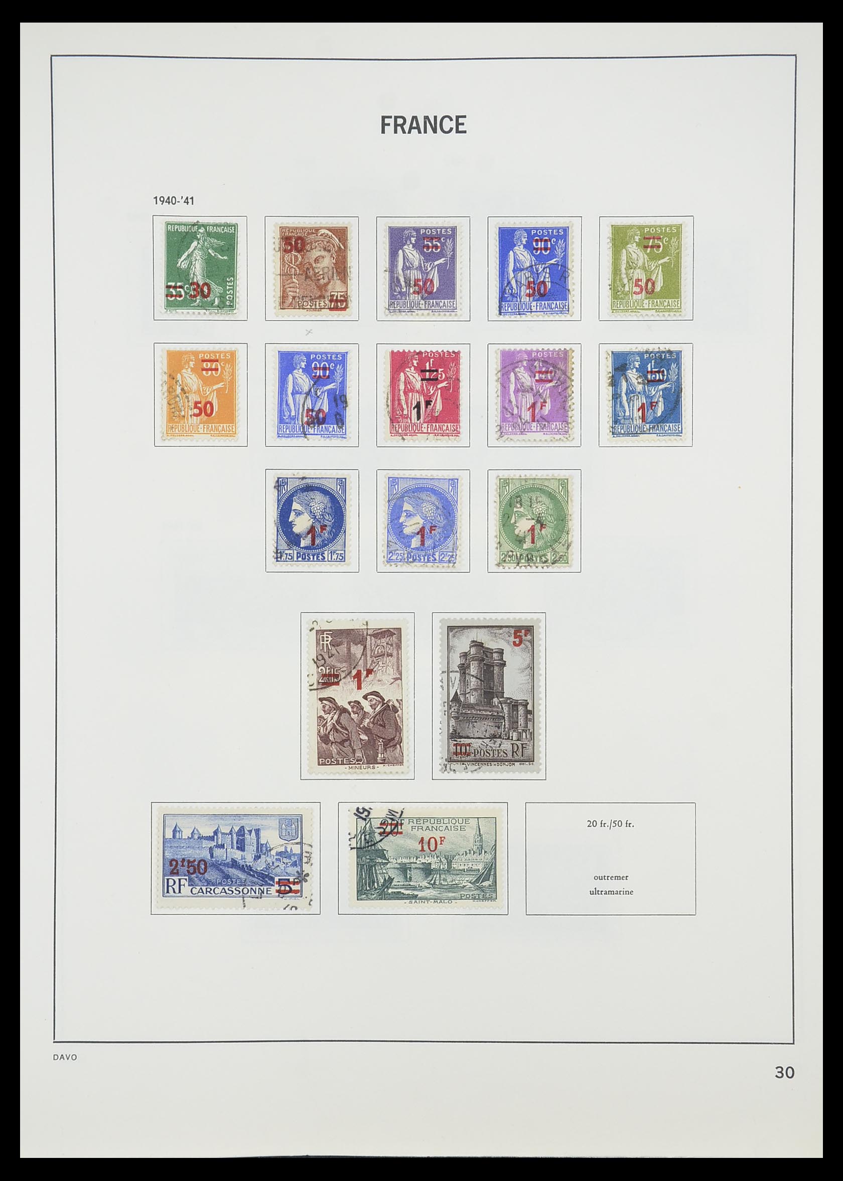 33819 032 - Postzegelverzameling 33819 Frankrijk 1849-1988.