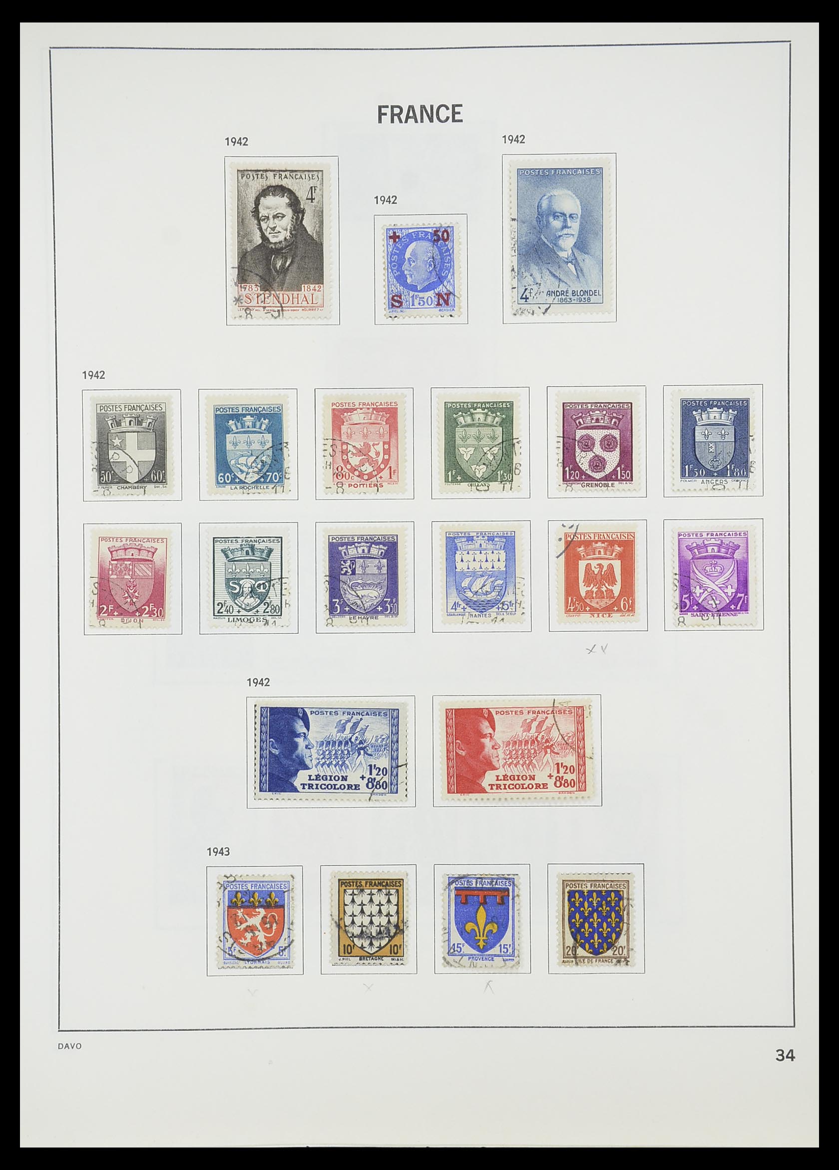 33819 036 - Postzegelverzameling 33819 Frankrijk 1849-1988.
