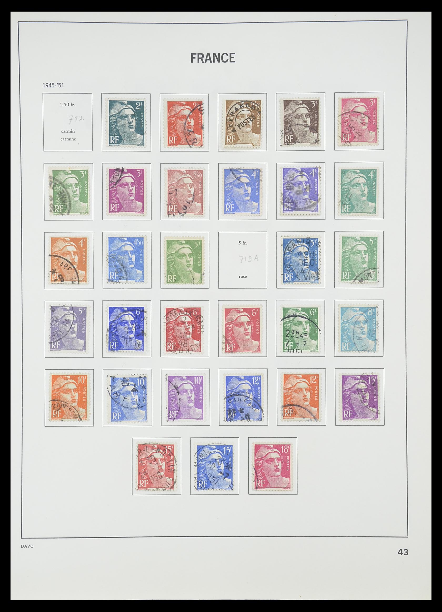 33819 046 - Postzegelverzameling 33819 Frankrijk 1849-1988.