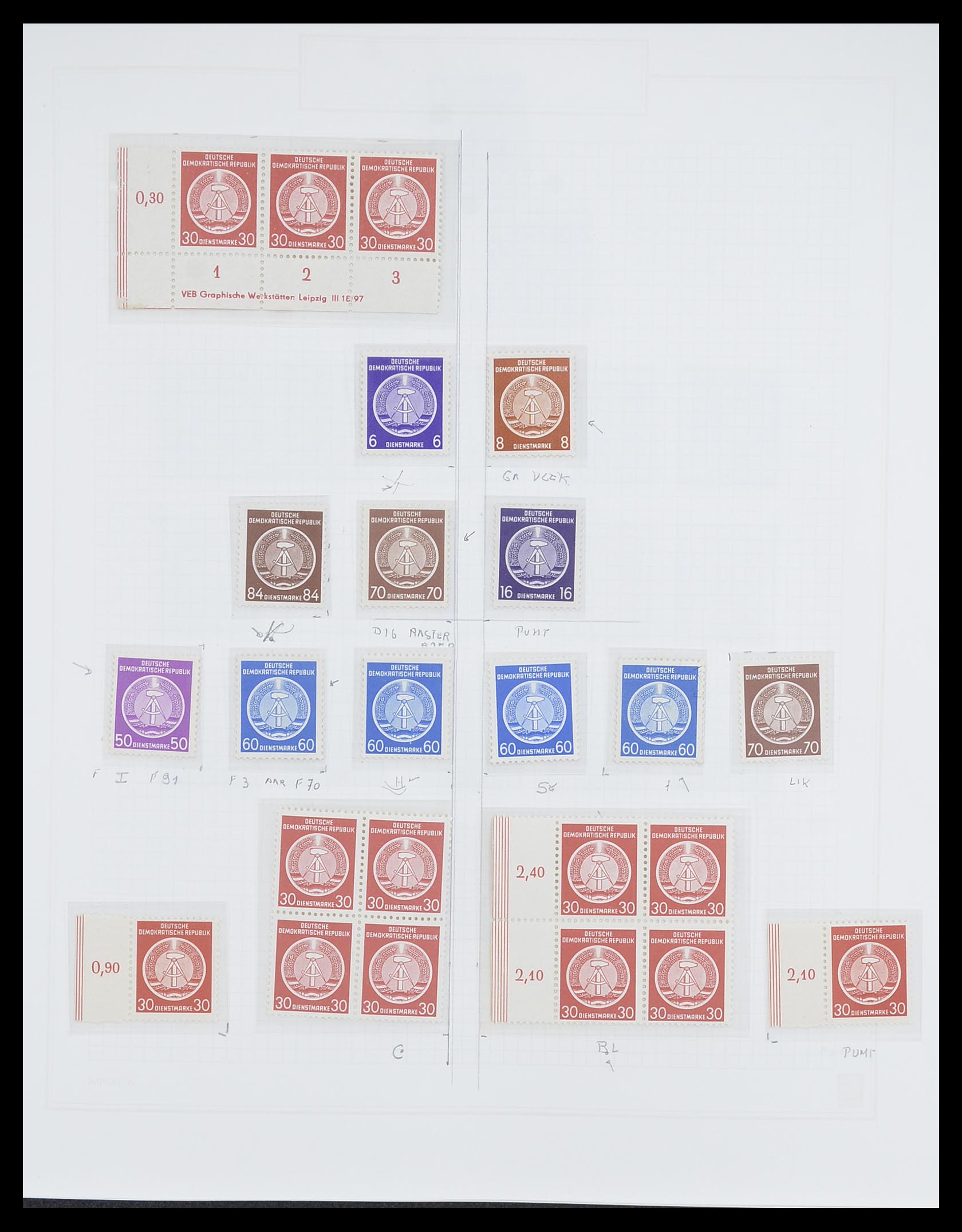 33821 006 - Postzegelverzameling 33821 DDR dienst.