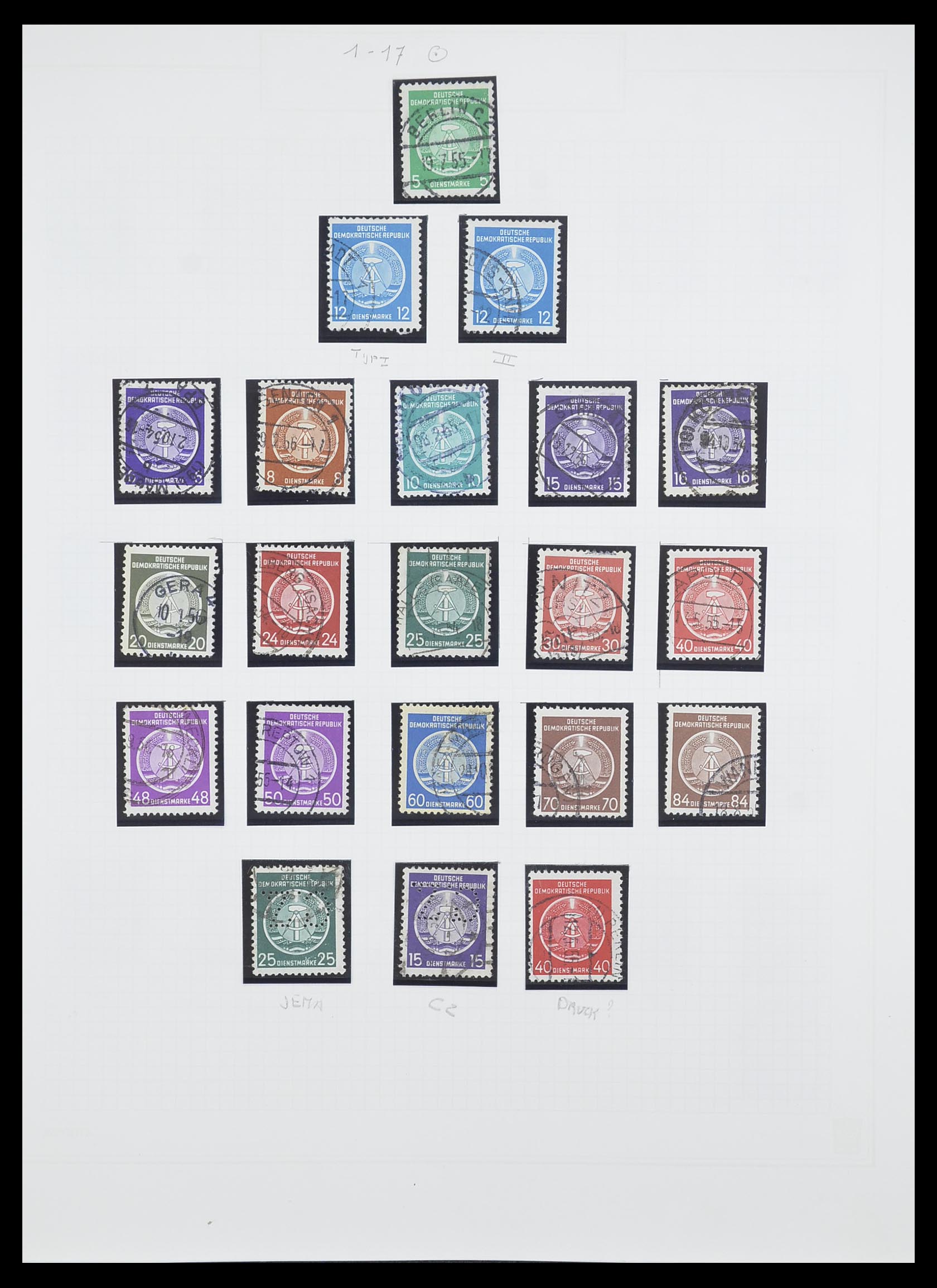 33821 007 - Postzegelverzameling 33821 DDR dienst.
