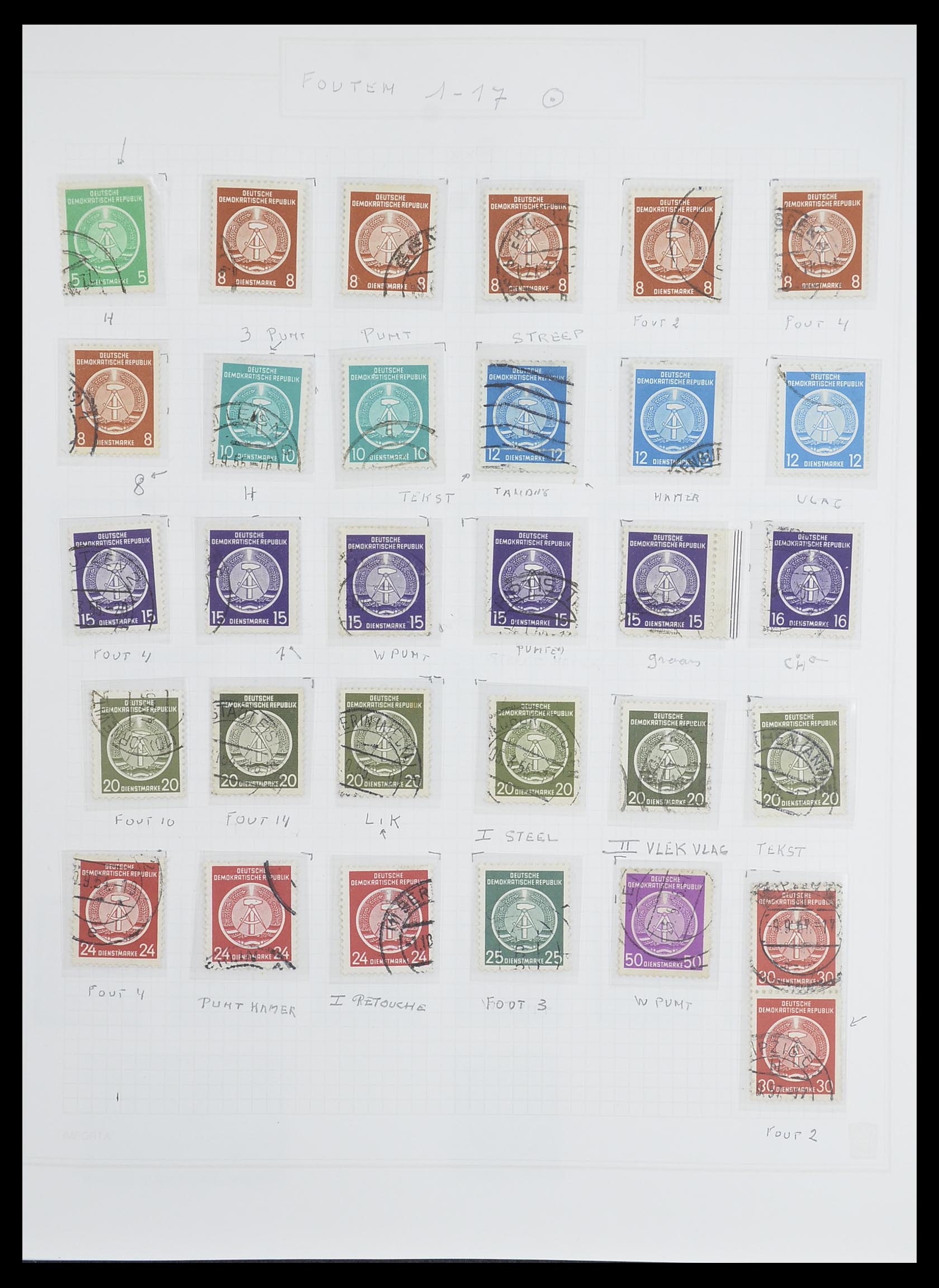 33821 008 - Postzegelverzameling 33821 DDR dienst.