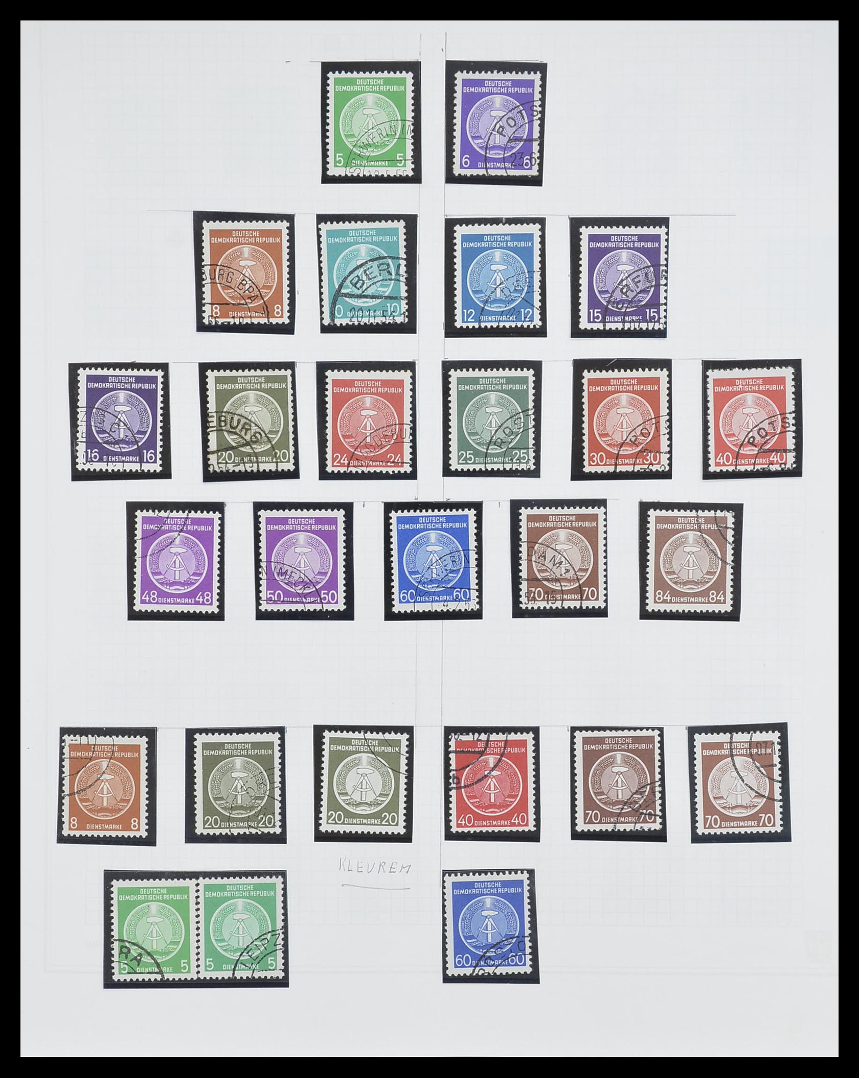 33821 009 - Postzegelverzameling 33821 DDR dienst.