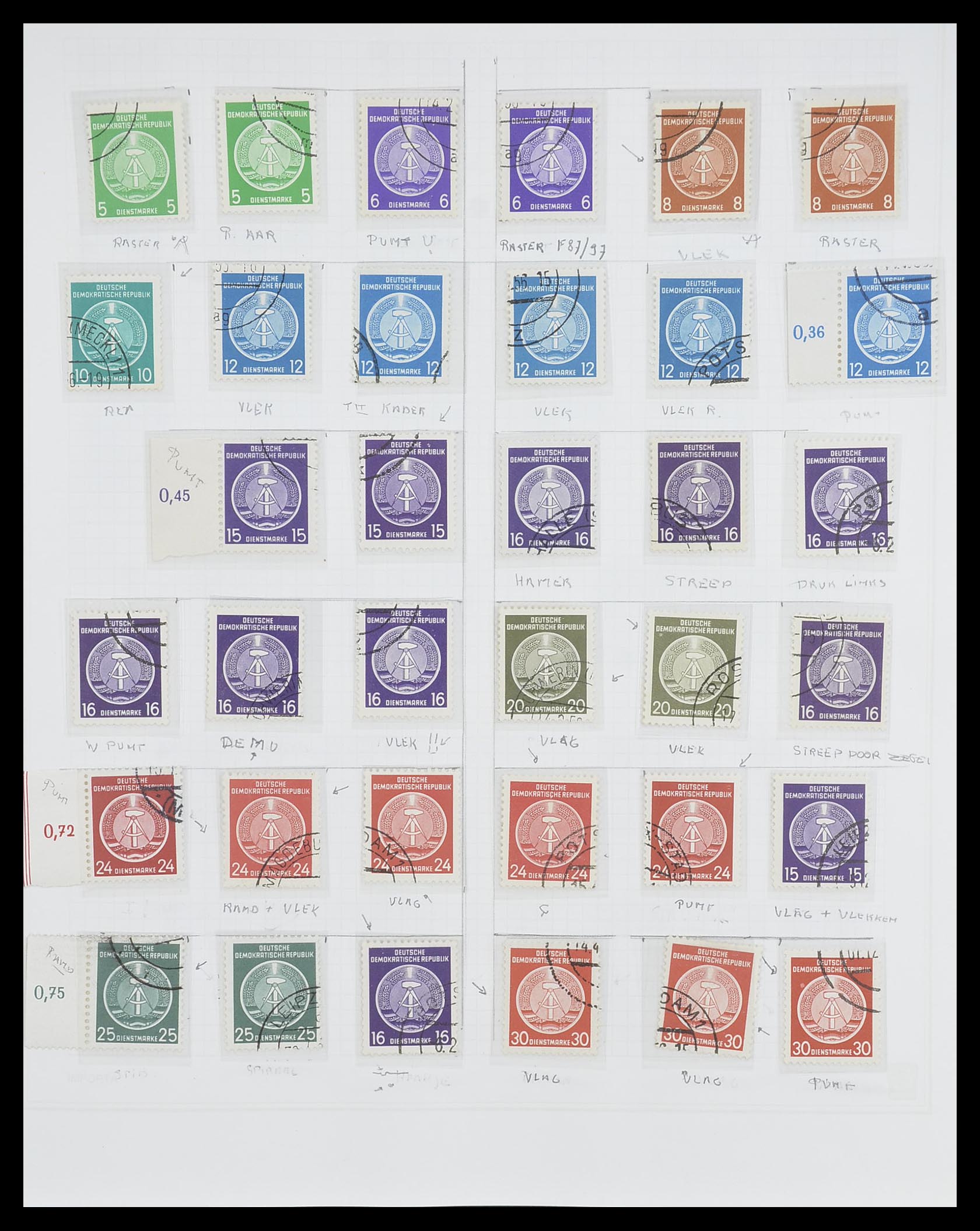 33821 010 - Postzegelverzameling 33821 DDR dienst.