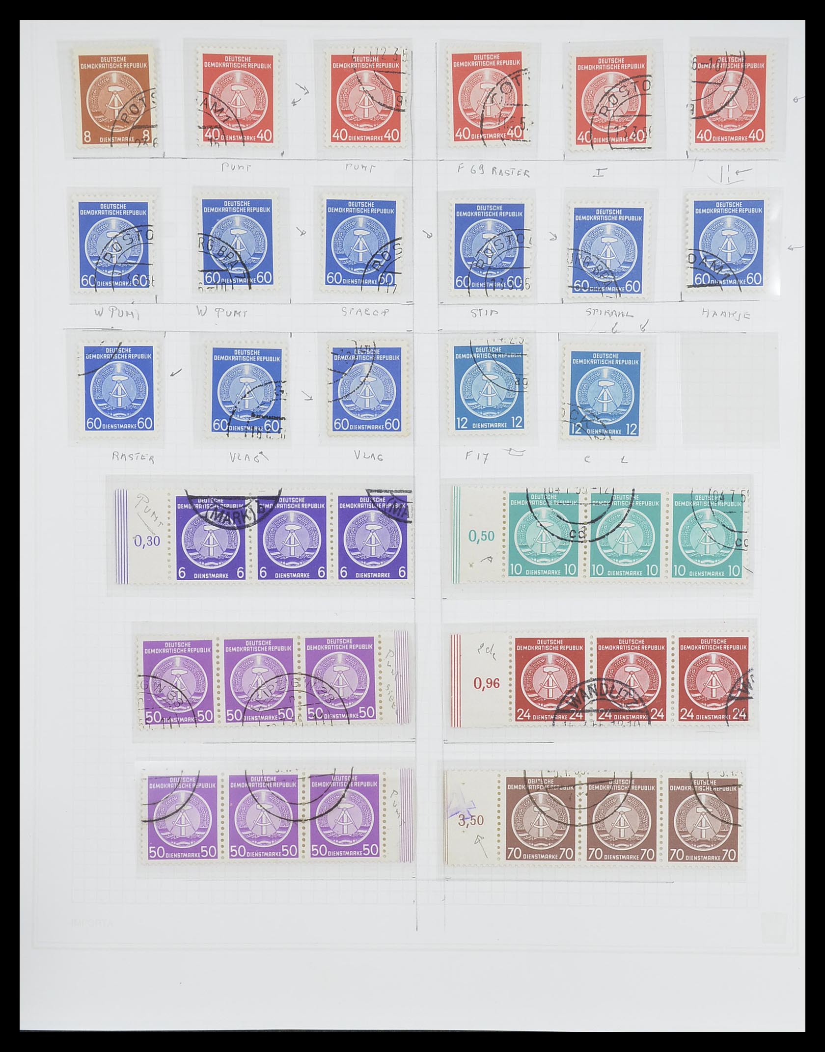 33821 011 - Postzegelverzameling 33821 DDR dienst.