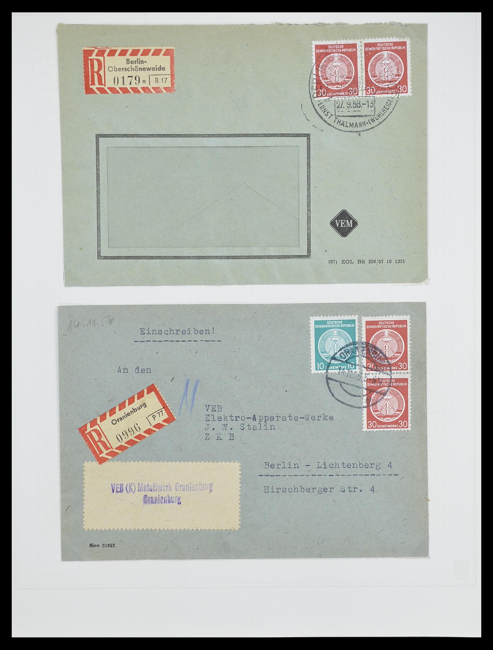33821 023 - Postzegelverzameling 33821 DDR dienst.