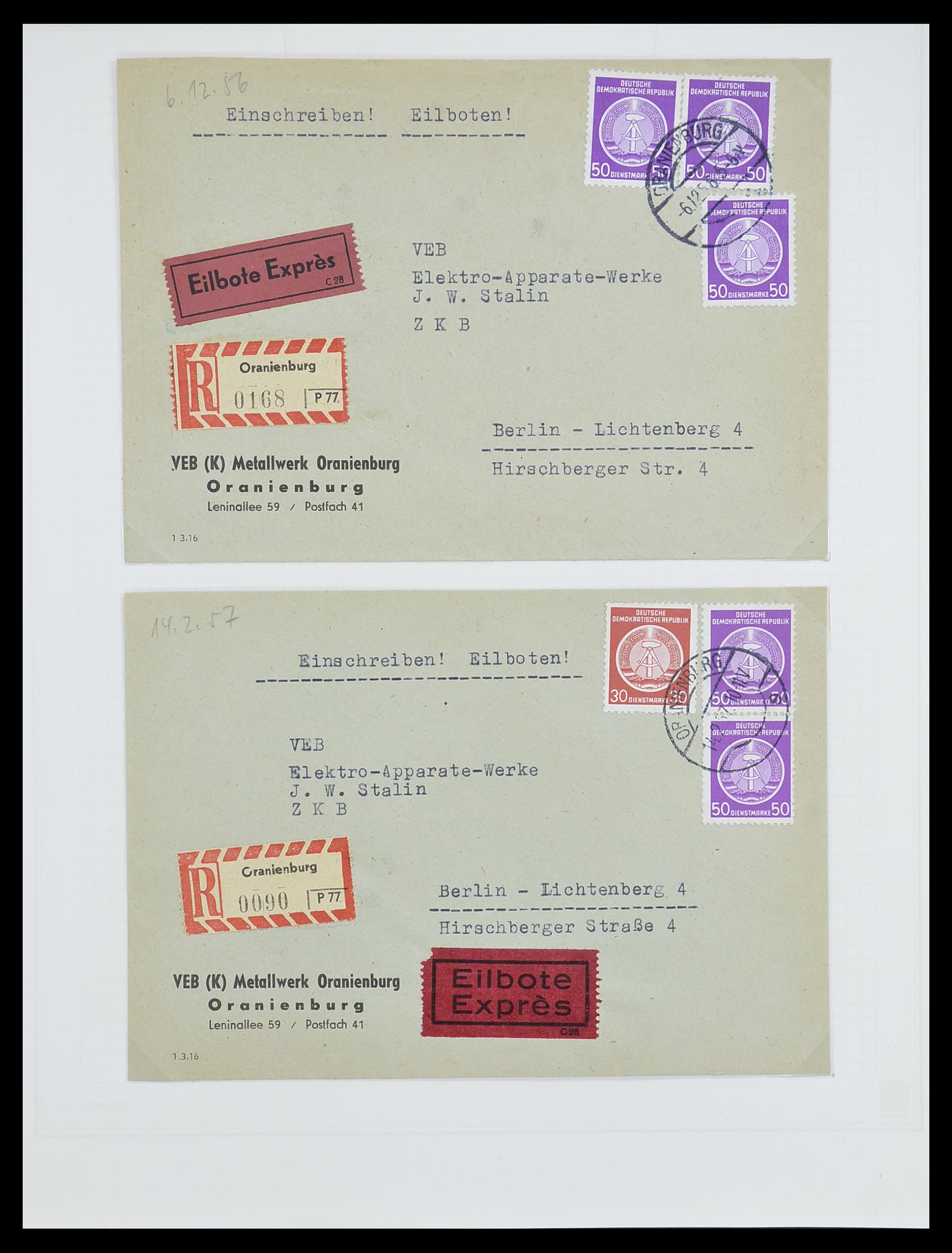 33821 026 - Postzegelverzameling 33821 DDR dienst.