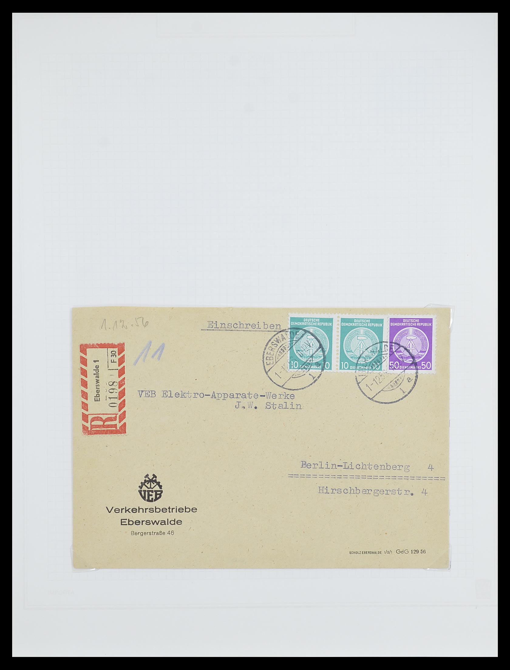 33821 027 - Postzegelverzameling 33821 DDR dienst.