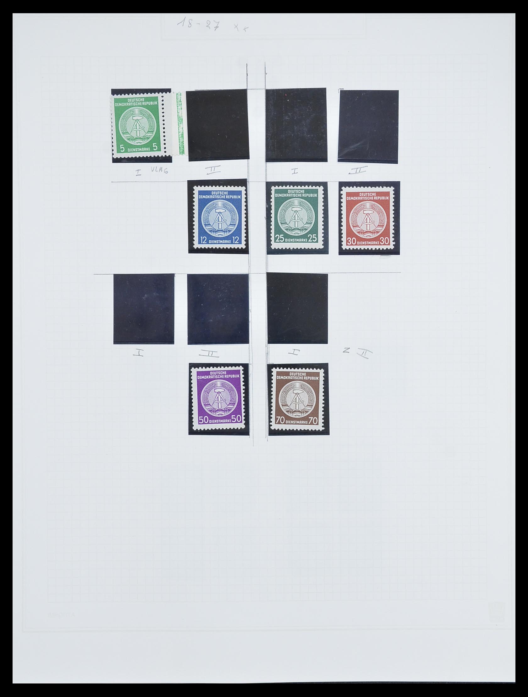 33821 030 - Postzegelverzameling 33821 DDR dienst.
