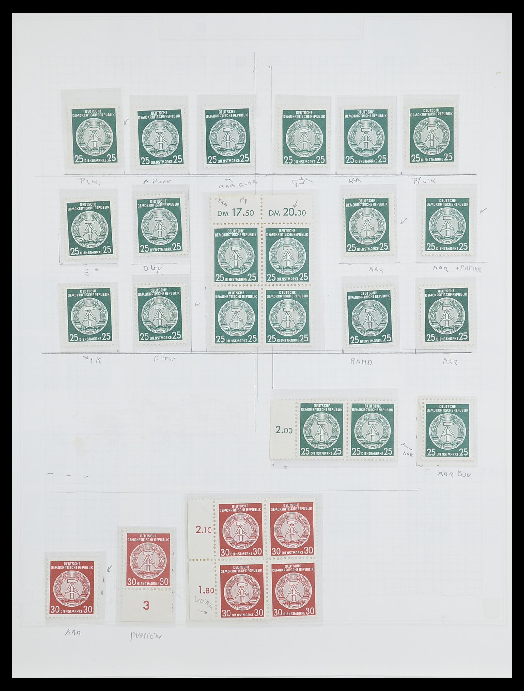 33821 032 - Postzegelverzameling 33821 DDR dienst.