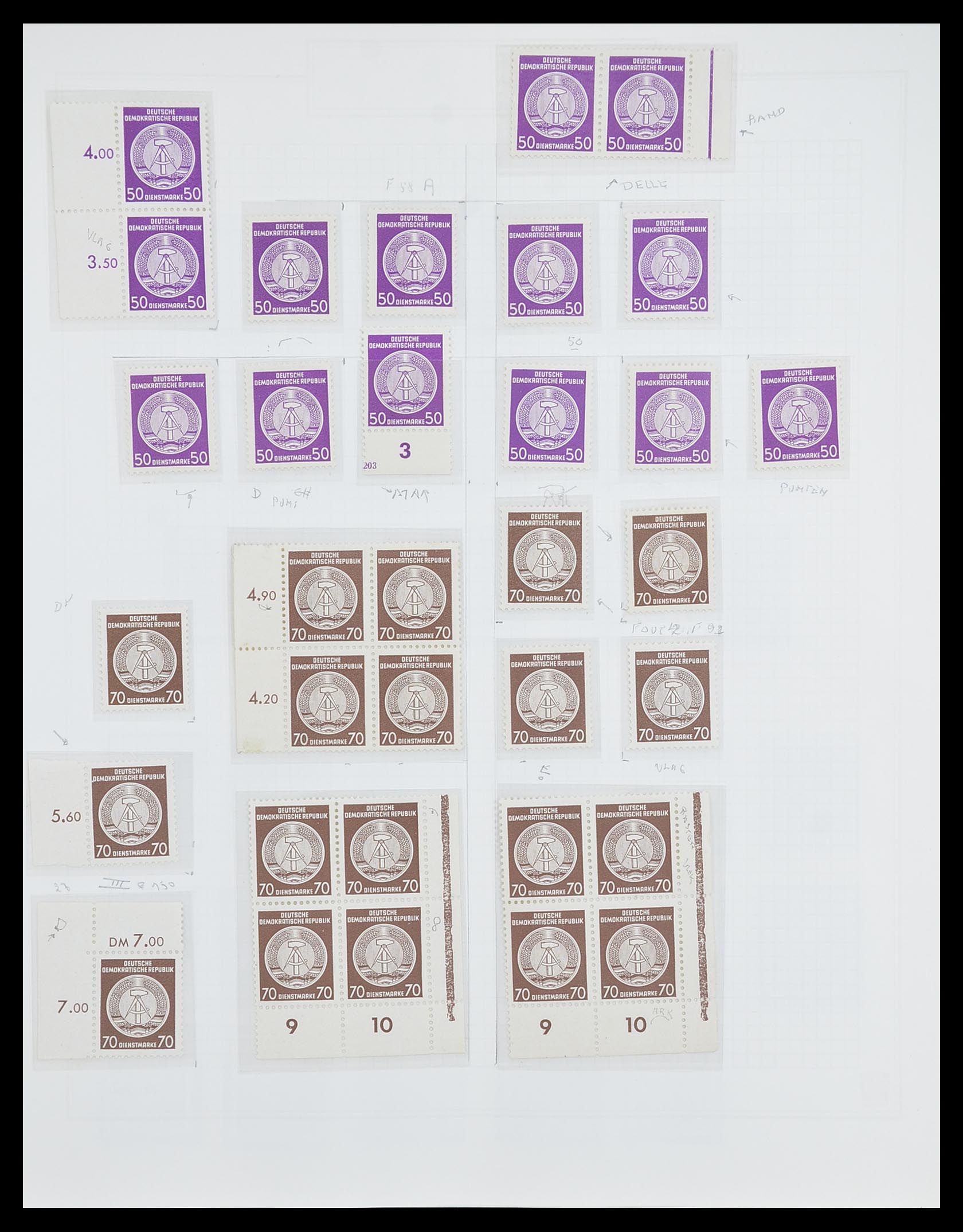 33821 034 - Stamp collection 33821 DDR service.