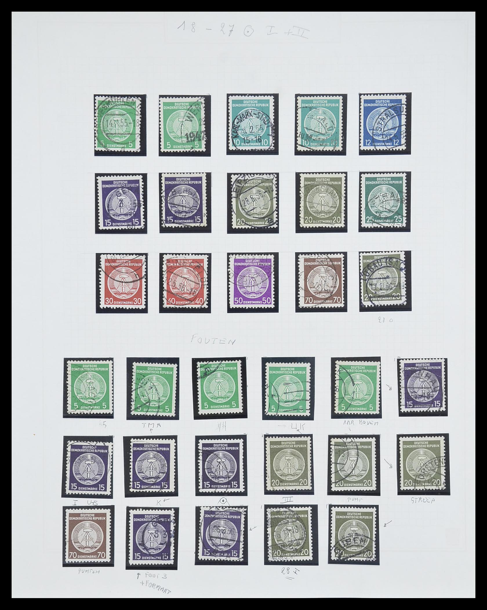 33821 035 - Postzegelverzameling 33821 DDR dienst.