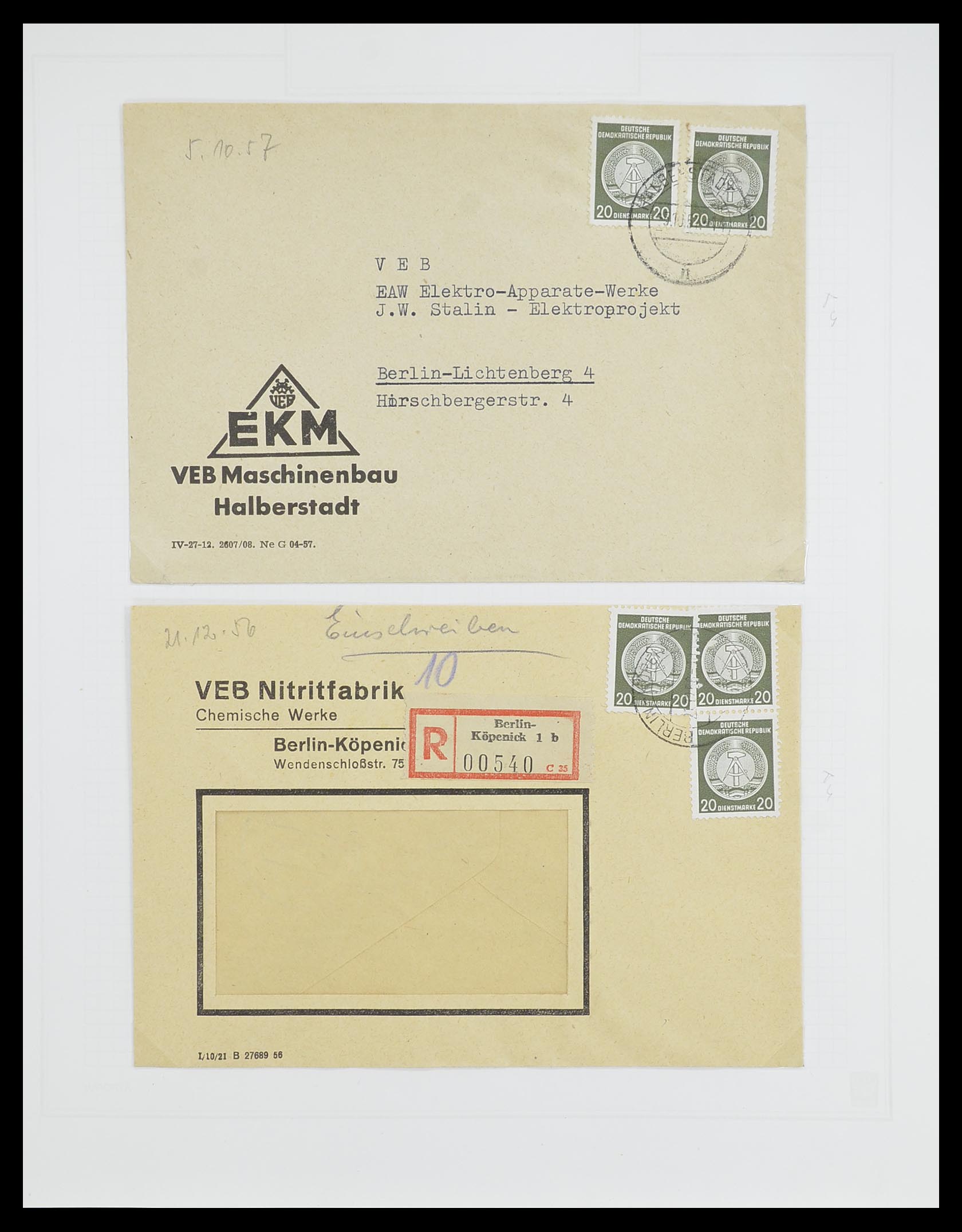 33821 054 - Postzegelverzameling 33821 DDR dienst.