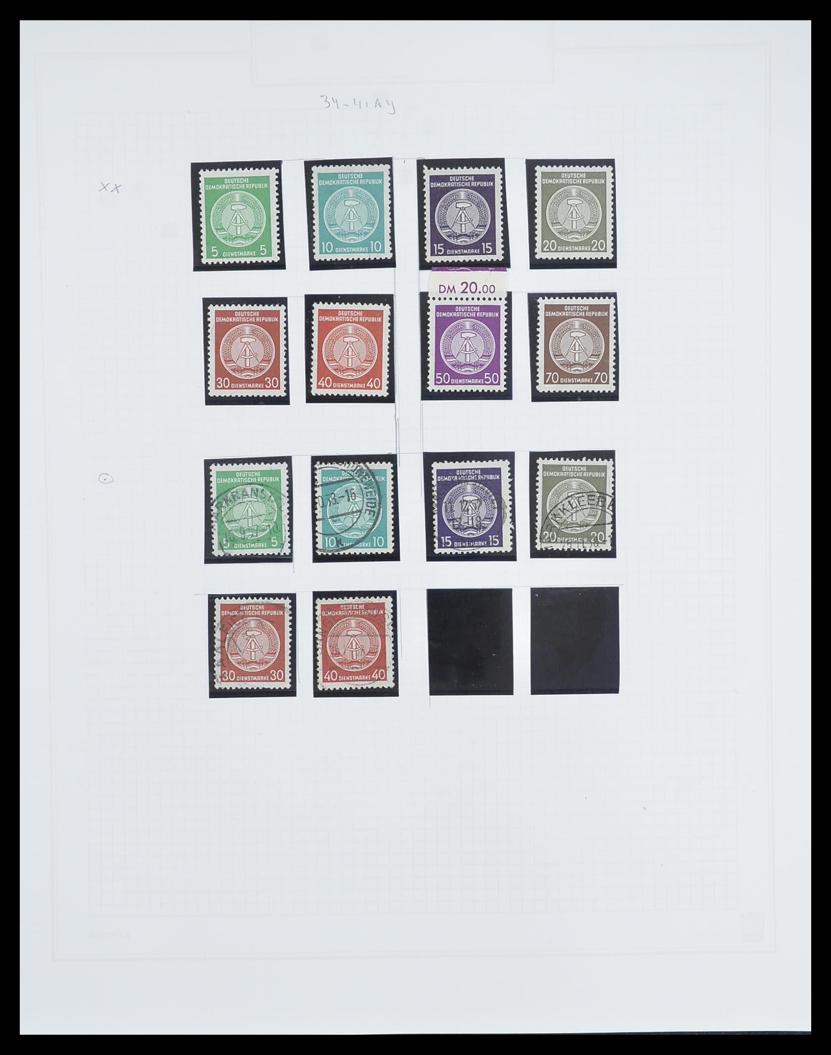 33821 068 - Stamp collection 33821 DDR service.