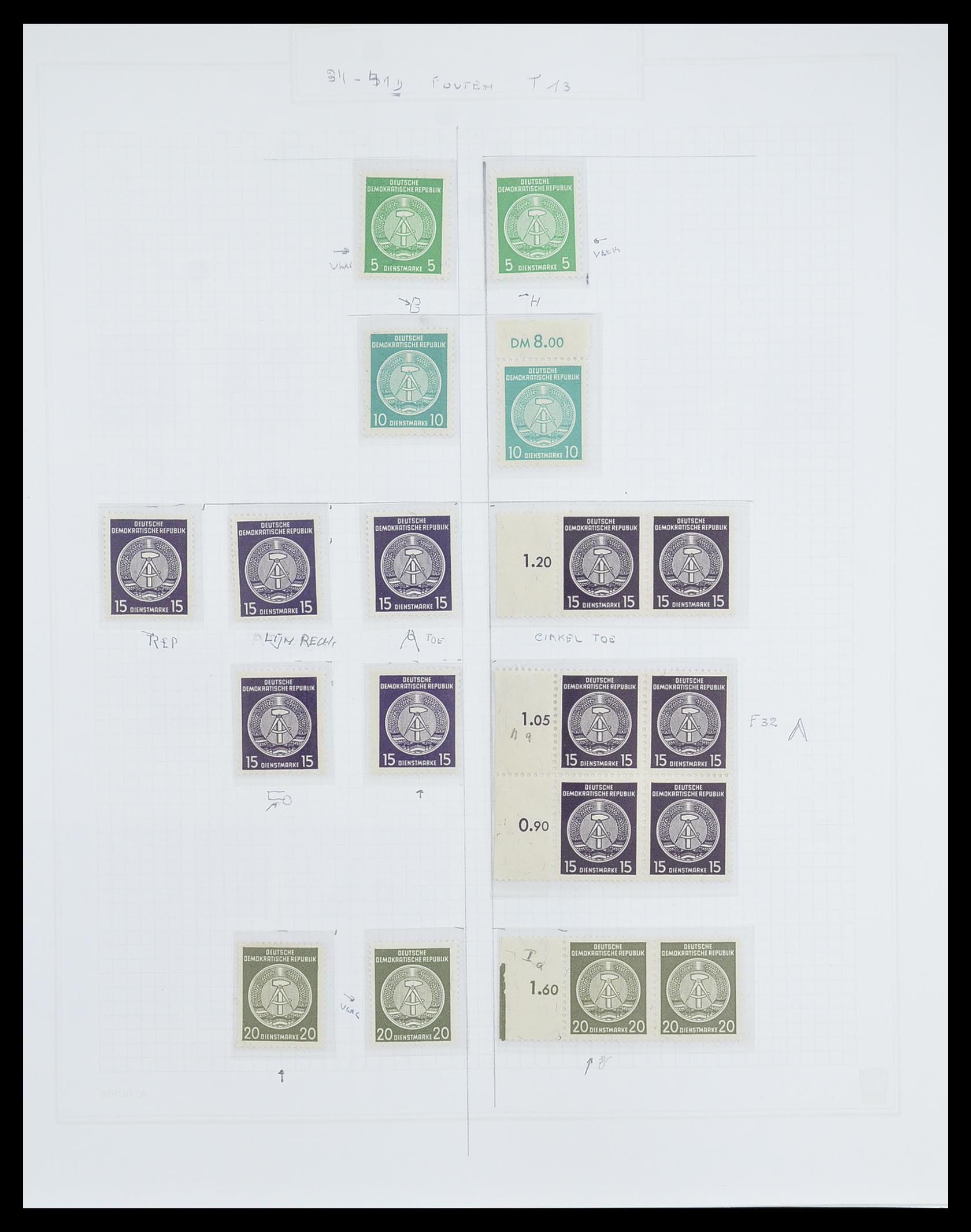 33821 070 - Stamp collection 33821 DDR service.