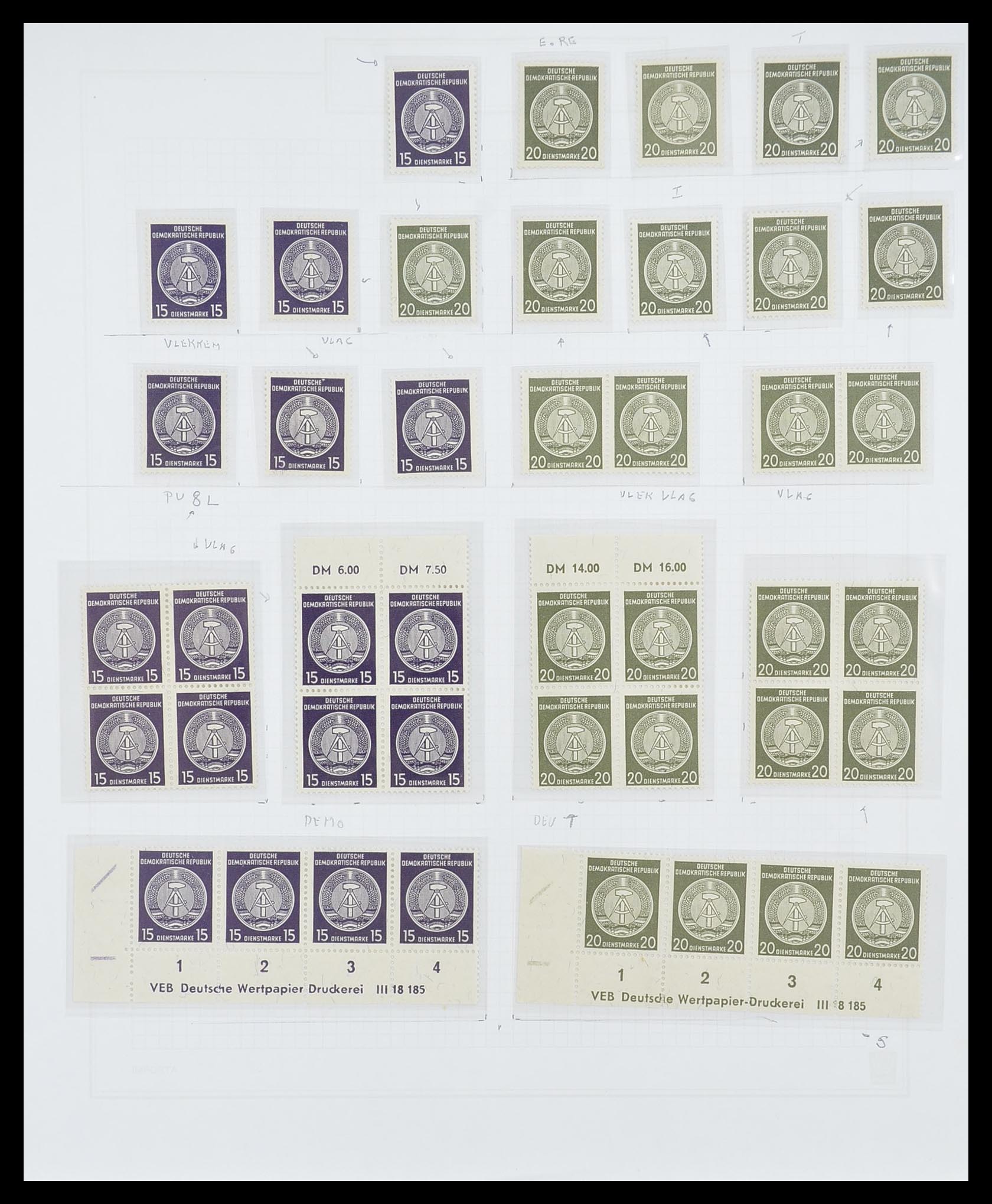 33821 077 - Stamp collection 33821 DDR service.