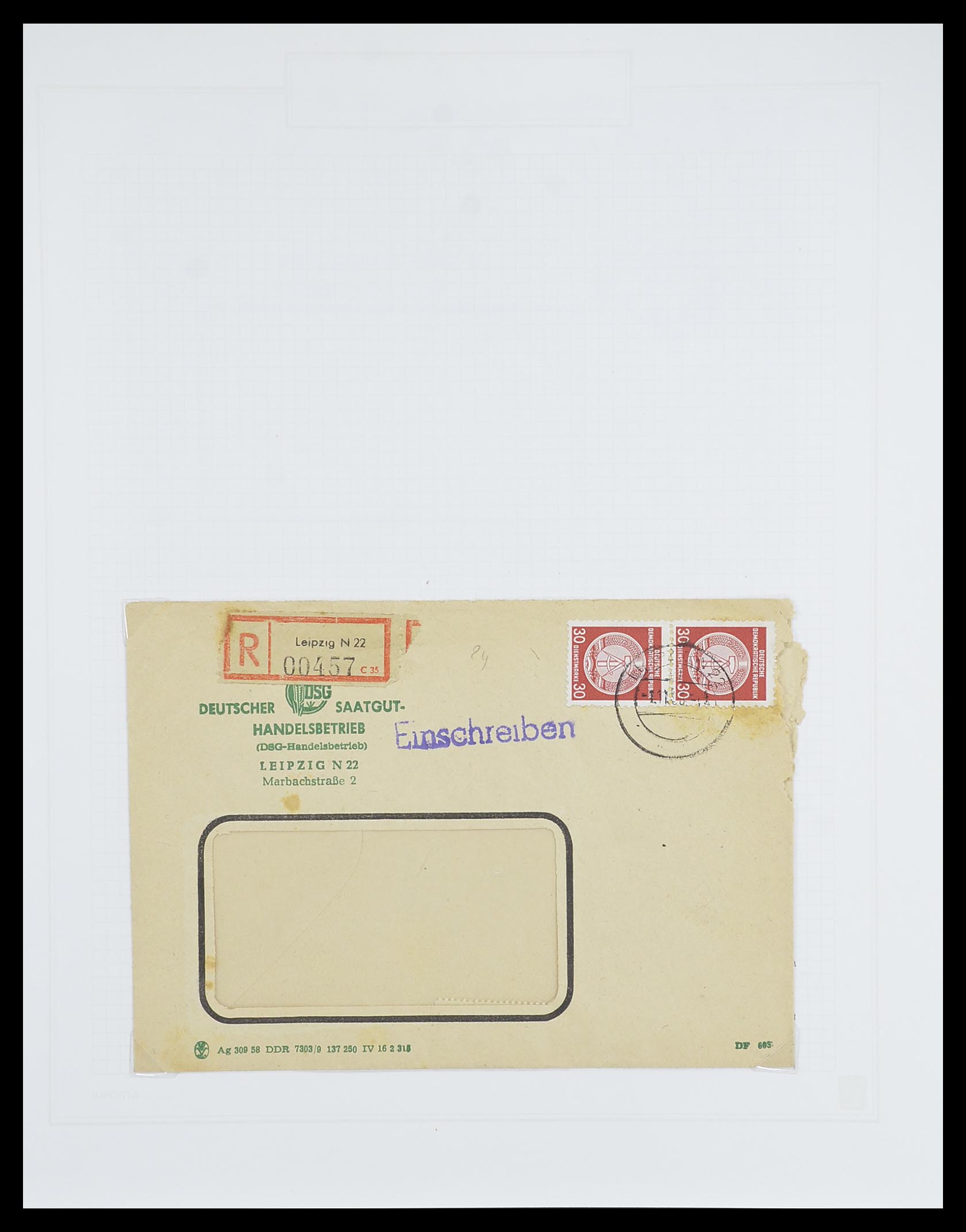 33821 092 - Postzegelverzameling 33821 DDR dienst.