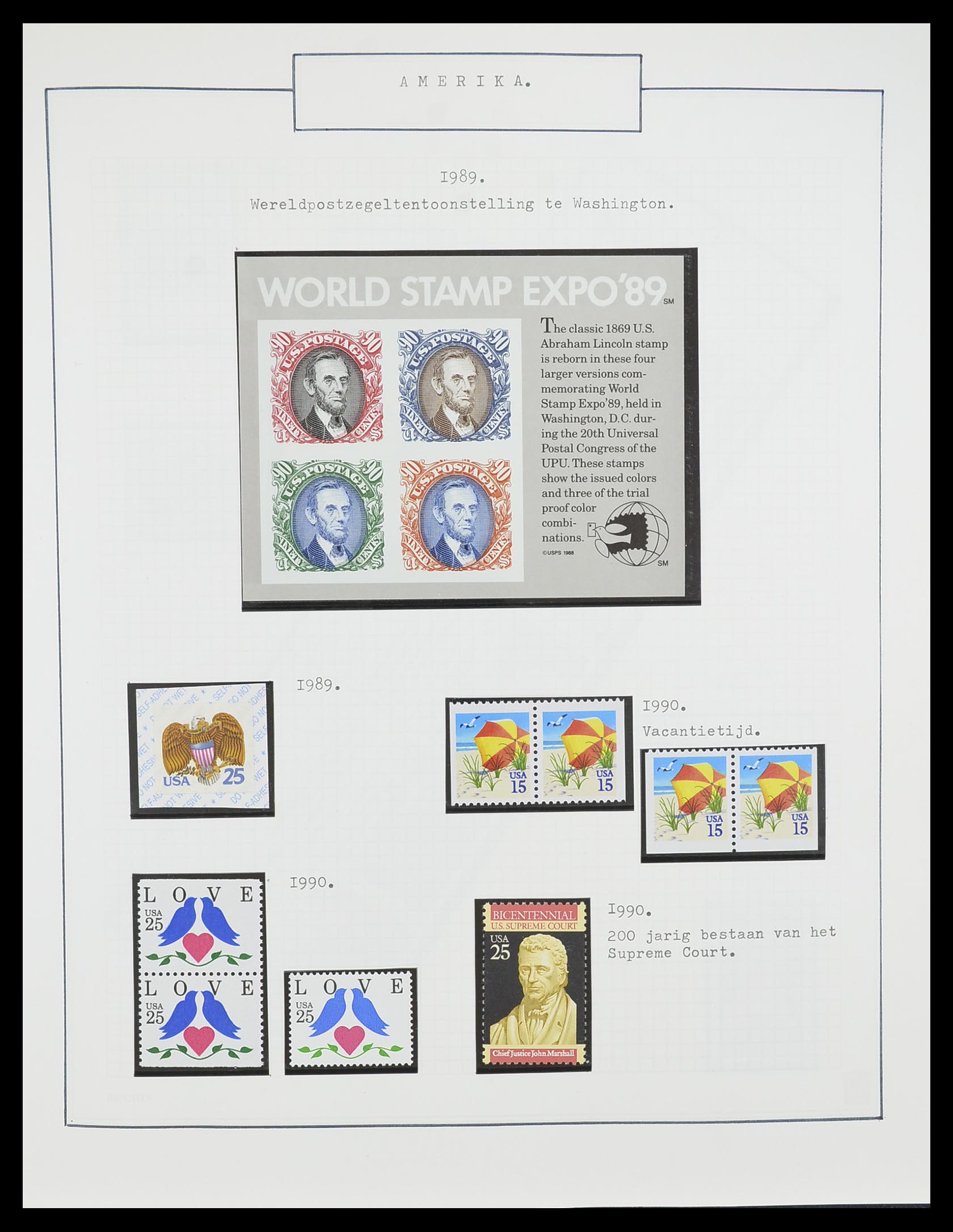 33823 001 - Stamp collection 33823 USA 1989-1998.