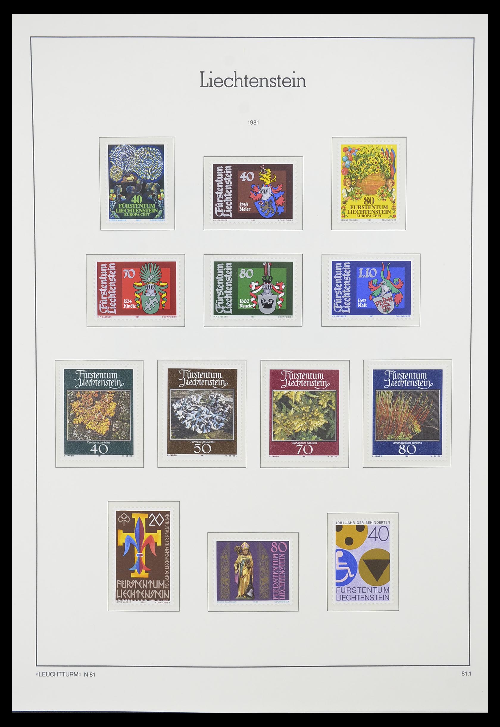 33825 080 - Stamp collection 33825 Liechtenstein 1912-1997.