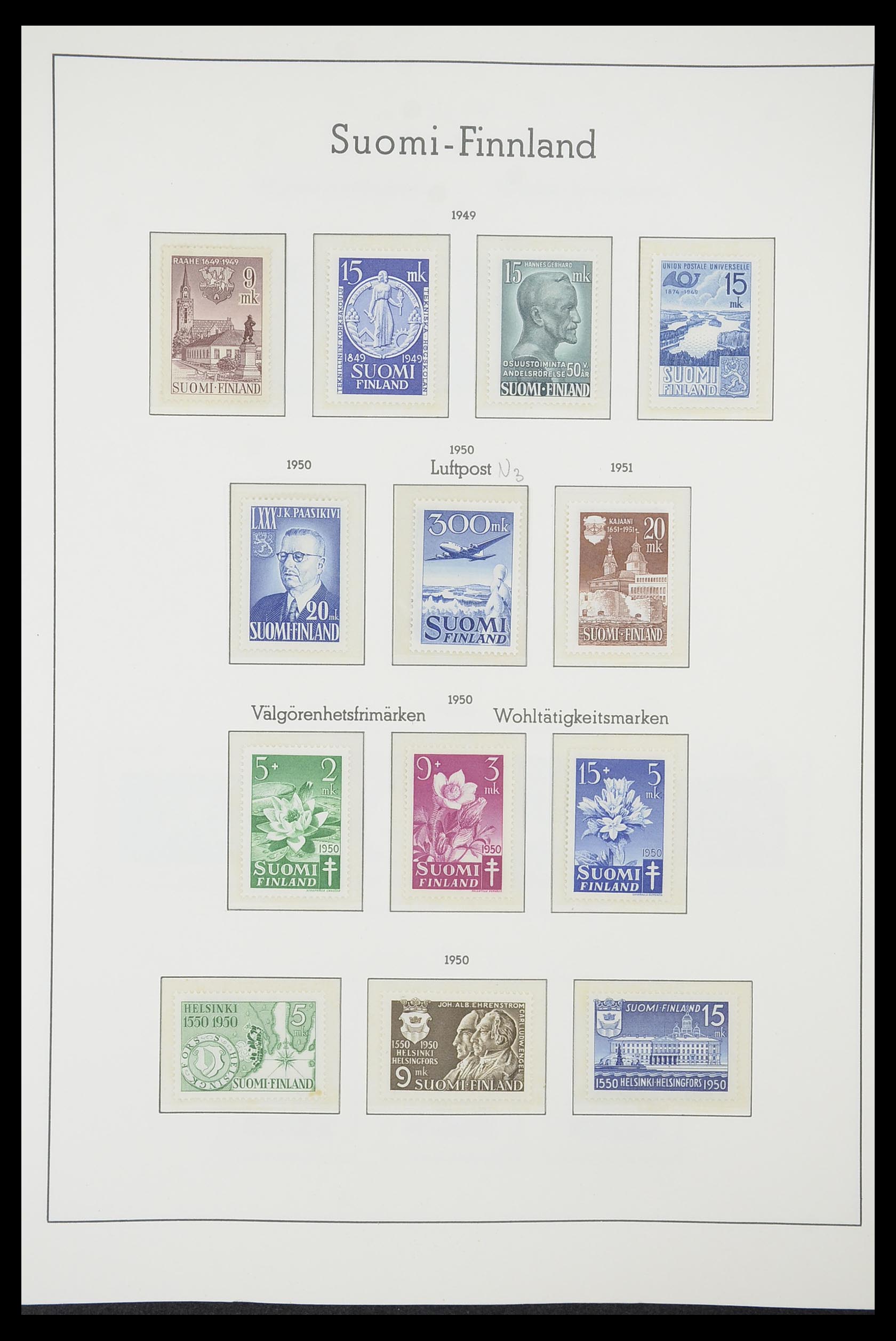 33831 031 - Postzegelverzameling 33831 Finland 1889-1998.