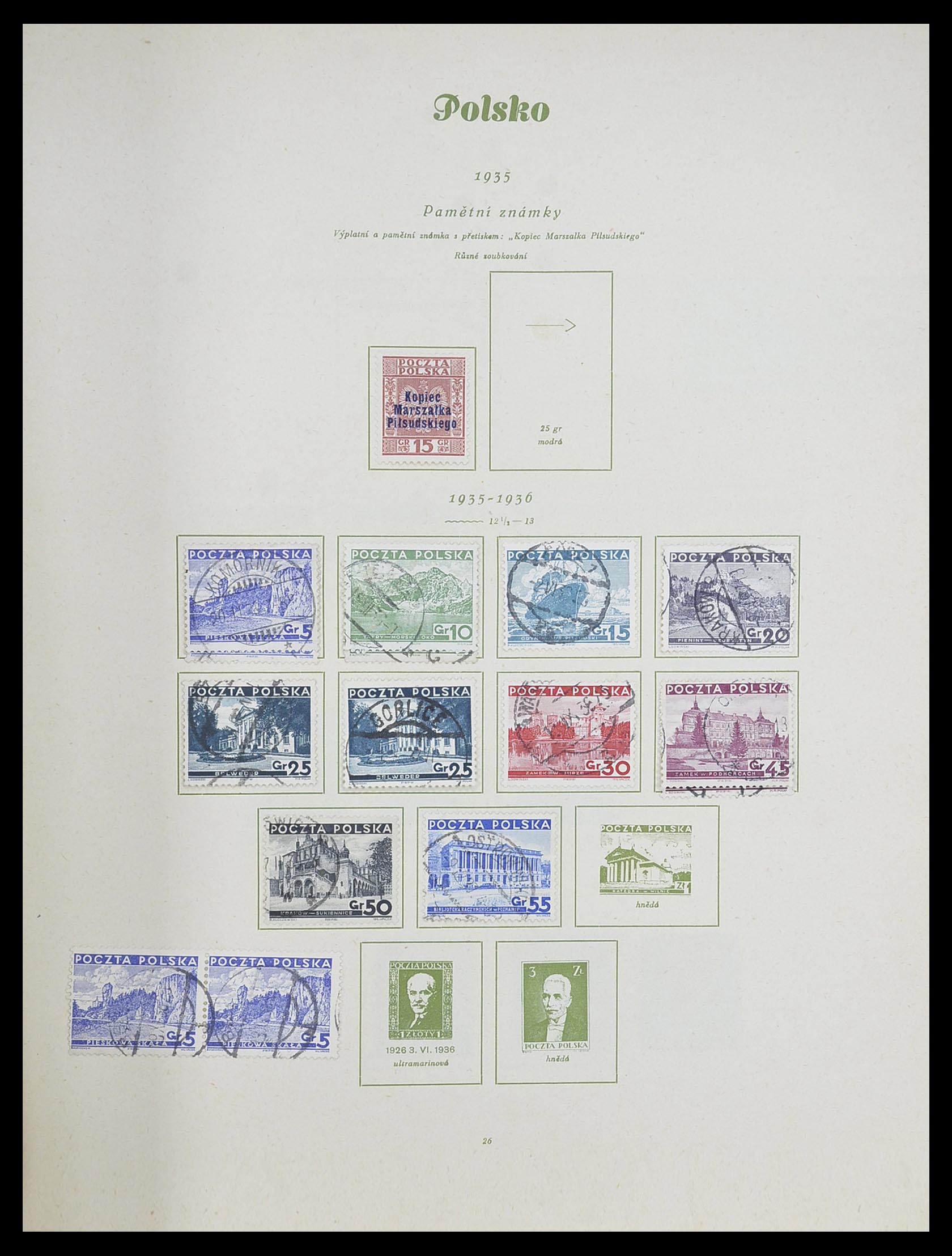 33835 026 - Postzegelverzameling 33835 Polen 1918-1939.