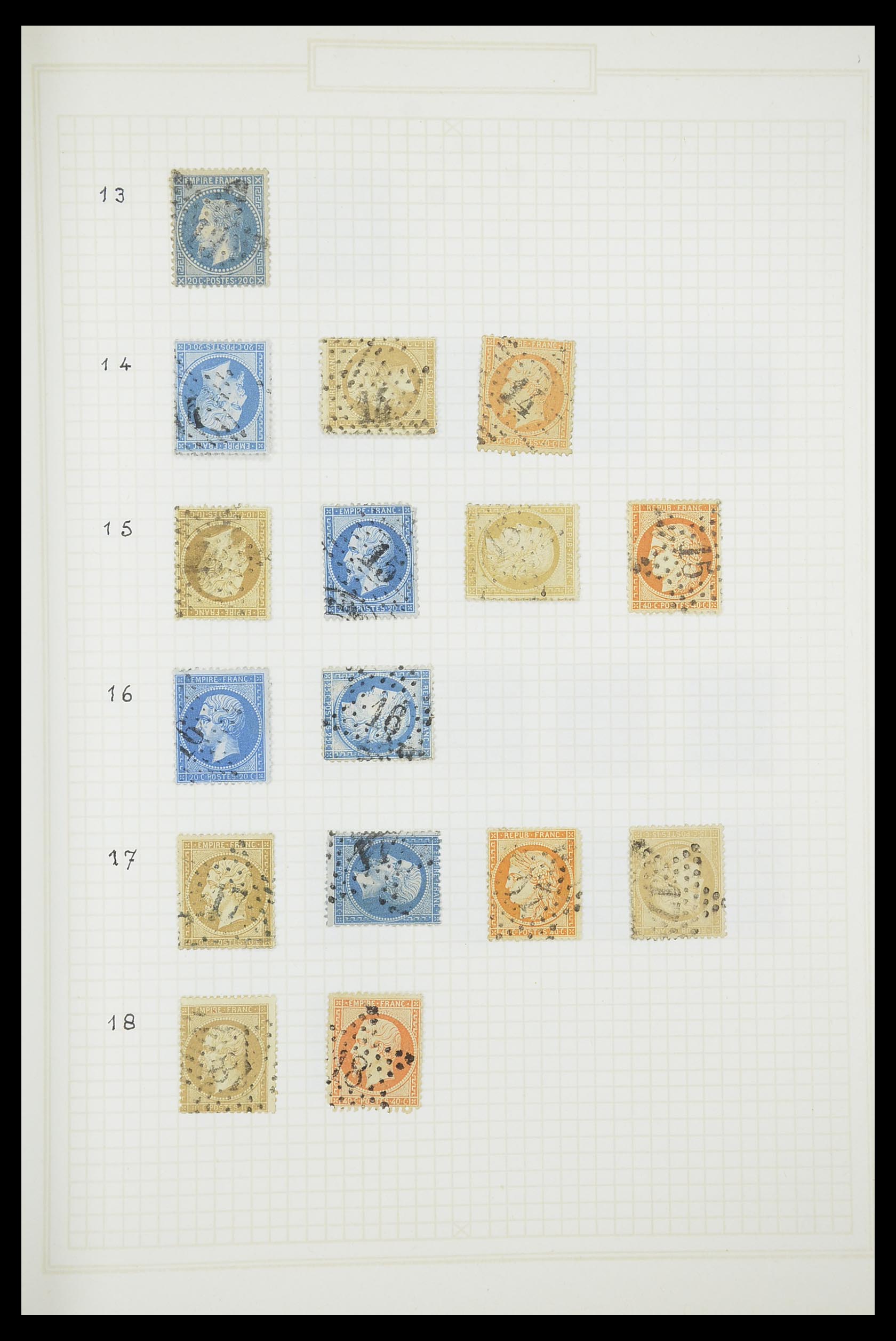 33851 004 - Stamp collection 33851 France classic cancels.