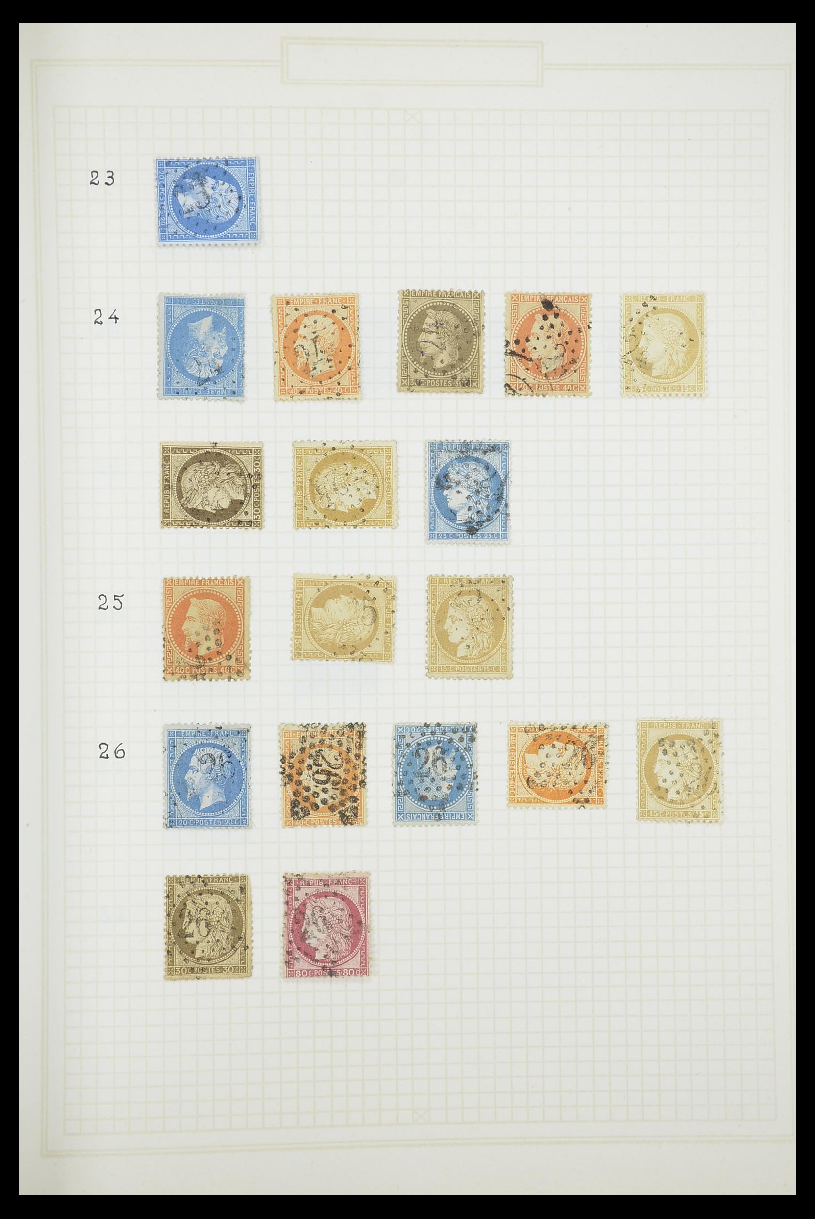 33851 005 - Postzegelverzameling 33851 Frankrijk klassiek stempels.