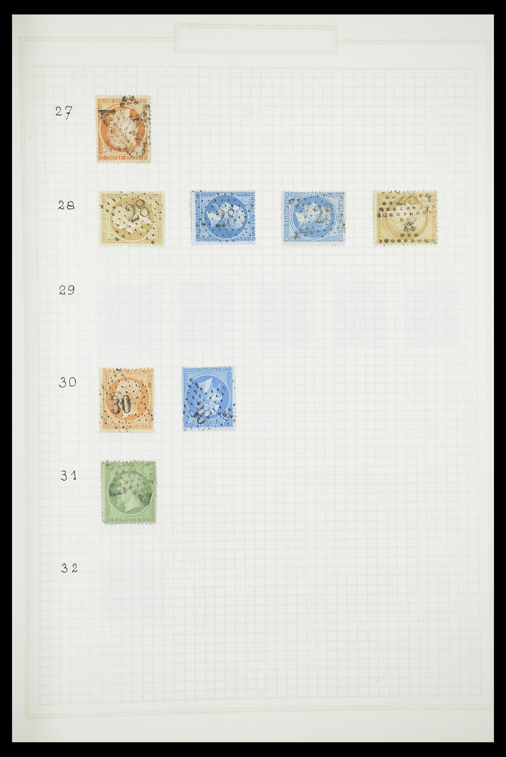 33851 006 - Postzegelverzameling 33851 Frankrijk klassiek stempels.