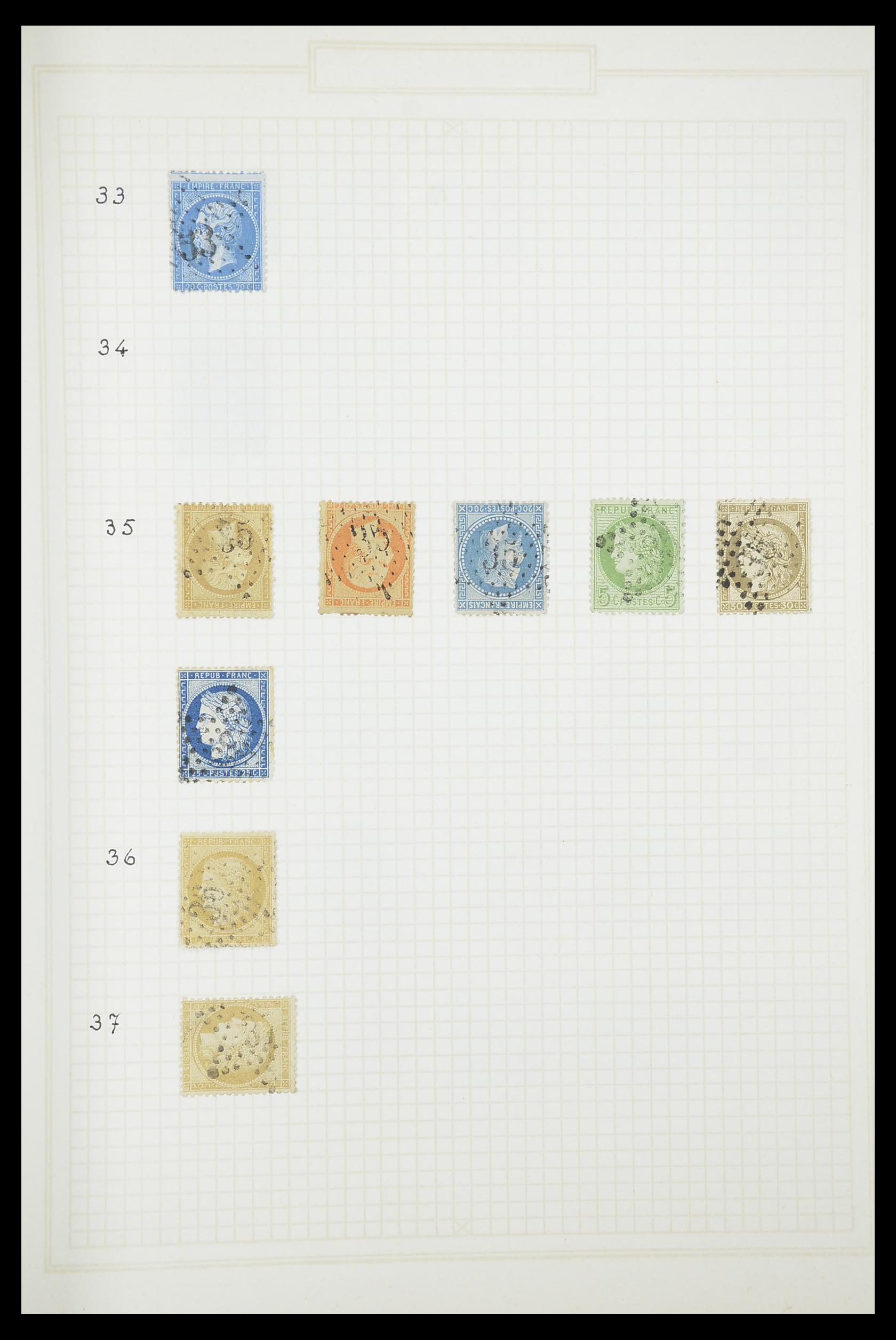33851 007 - Postzegelverzameling 33851 Frankrijk klassiek stempels.