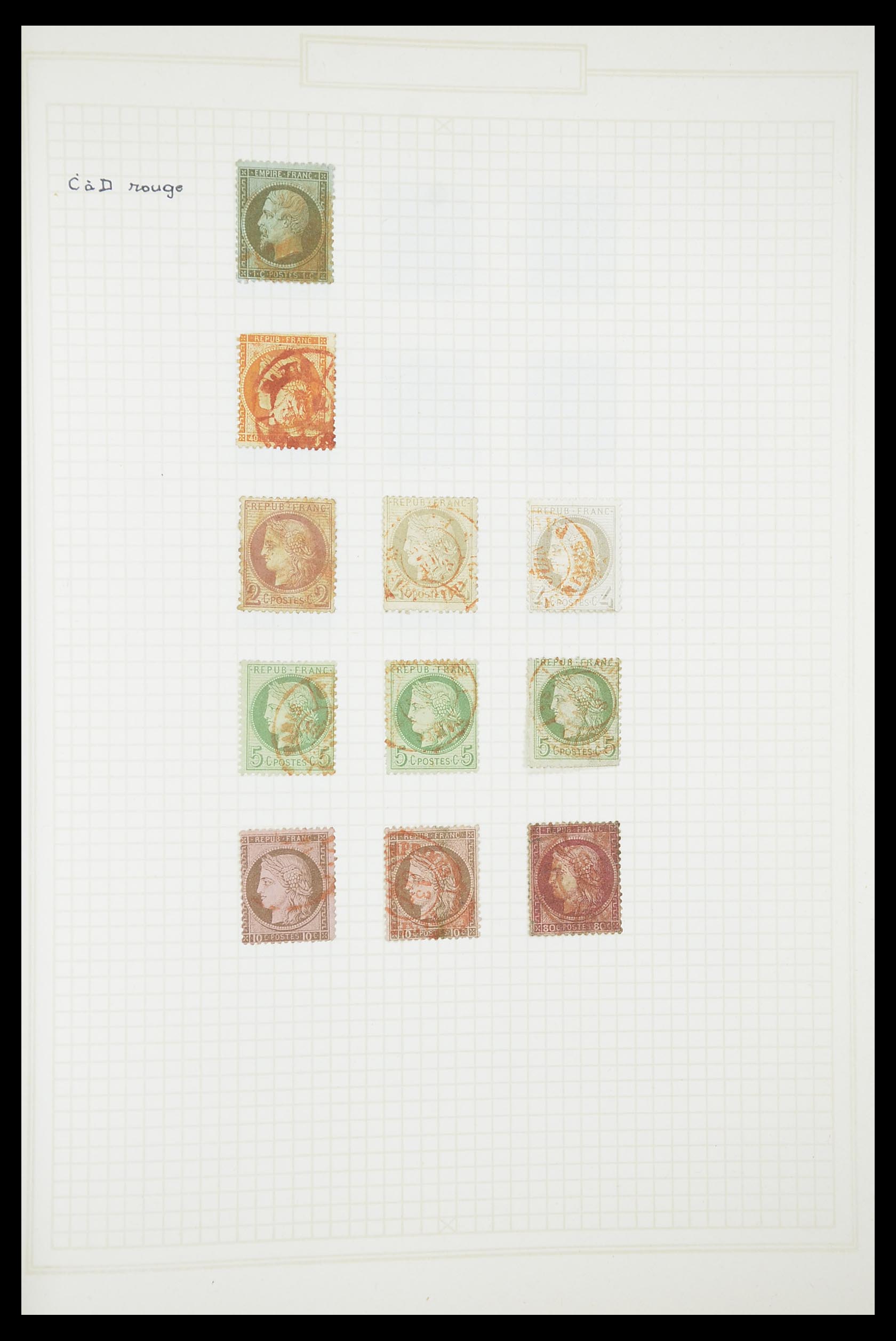 33851 024 - Postzegelverzameling 33851 Frankrijk klassiek stempels.