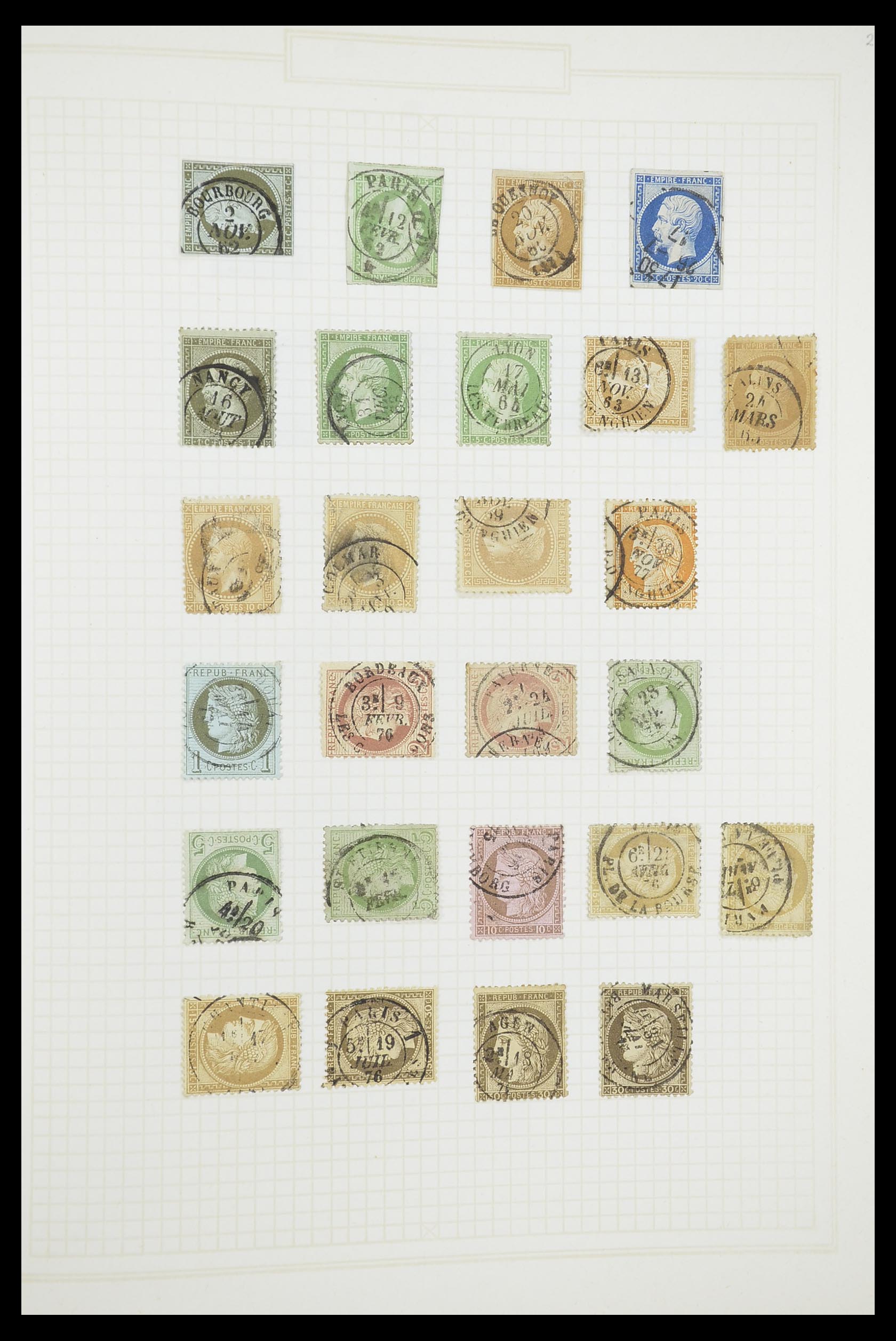 33851 027 - Postzegelverzameling 33851 Frankrijk klassiek stempels.