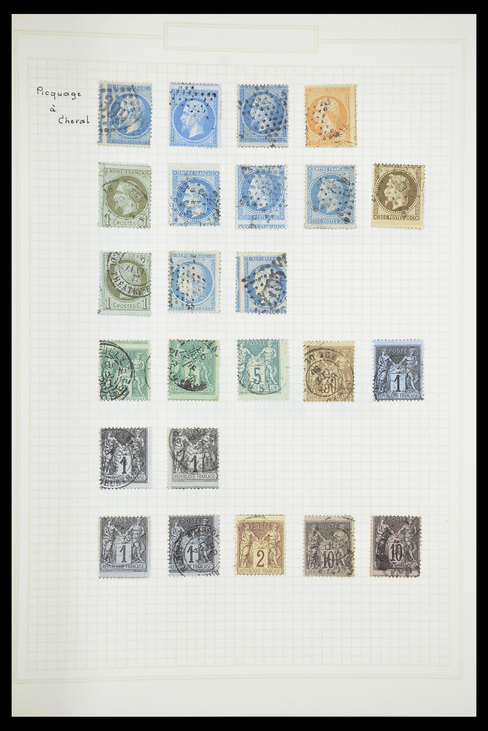 33851 029 - Postzegelverzameling 33851 Frankrijk klassiek stempels.