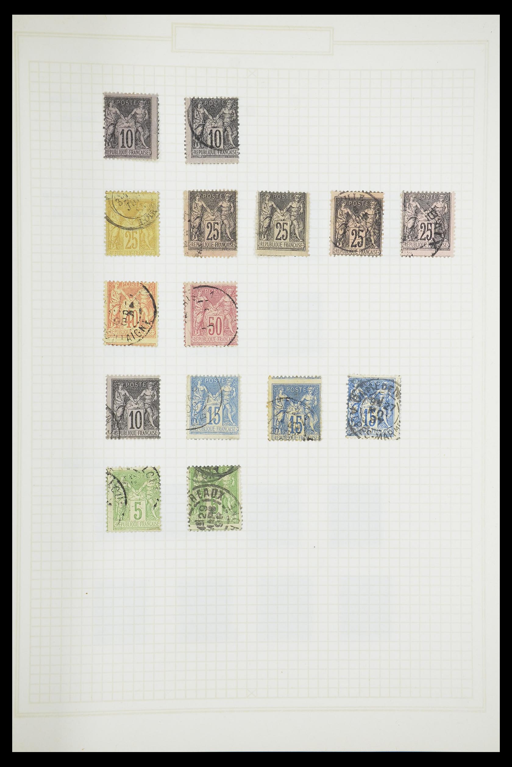 33851 030 - Postzegelverzameling 33851 Frankrijk klassiek stempels.