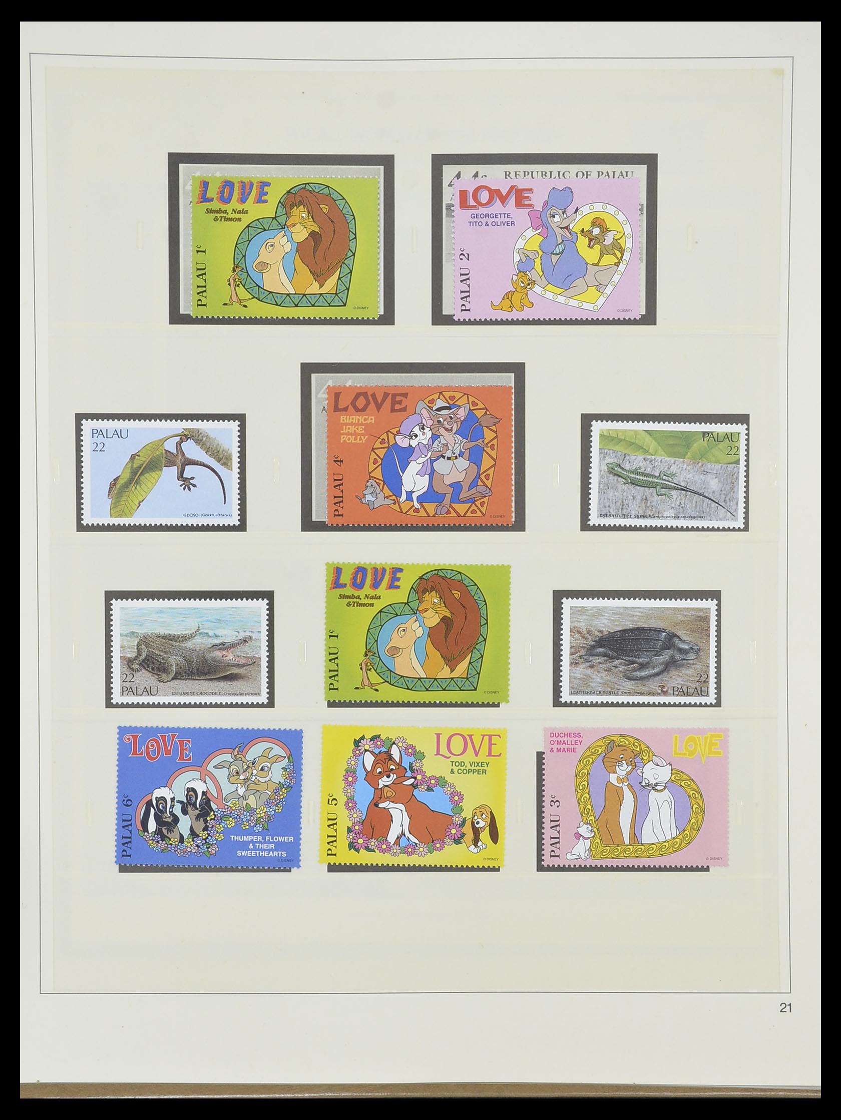 33852 021 - Postzegelverzameling 33852 Palau 1983-1999.