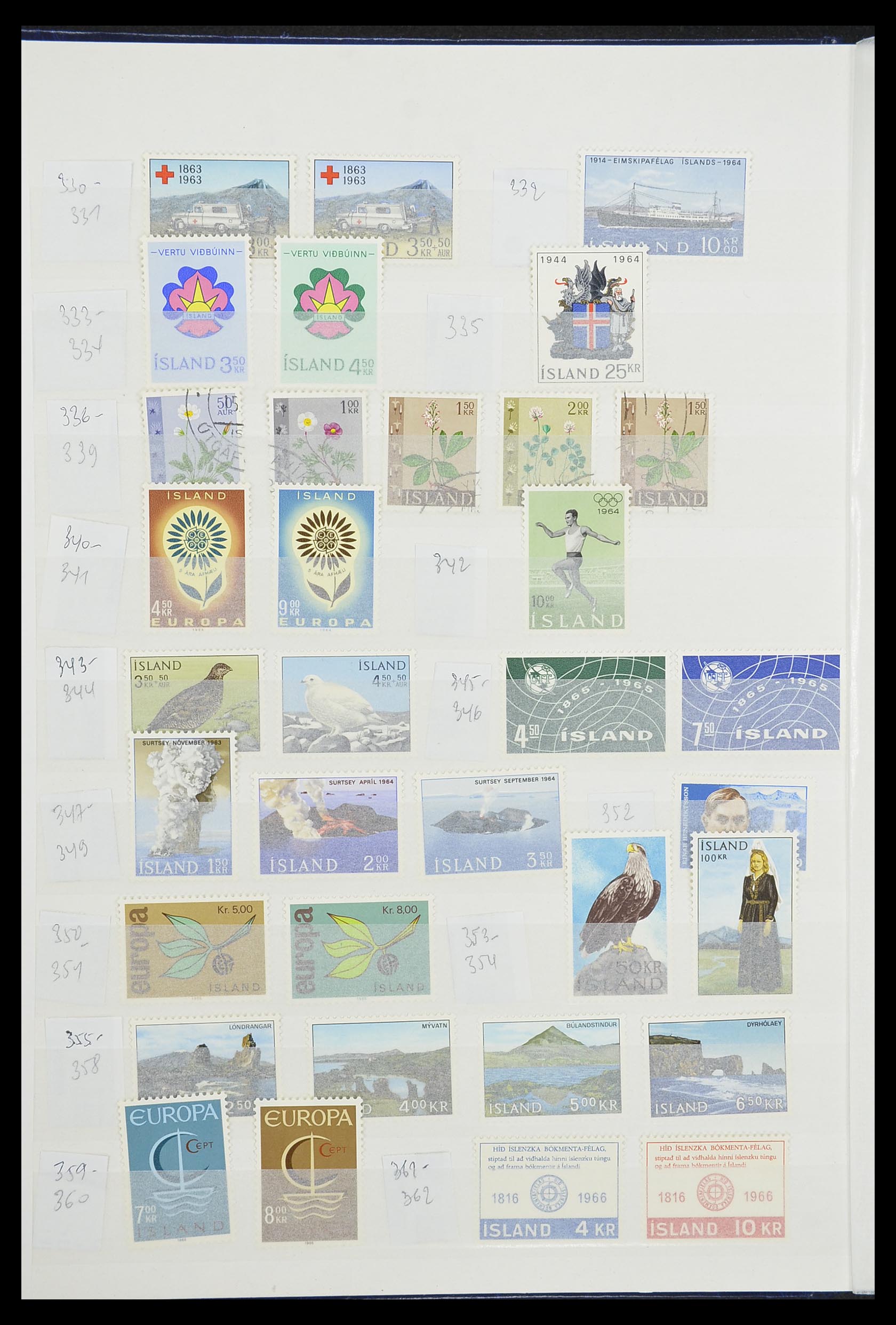 33854 010 - Postzegelverzameling 33854 IJsland 1876-2005.