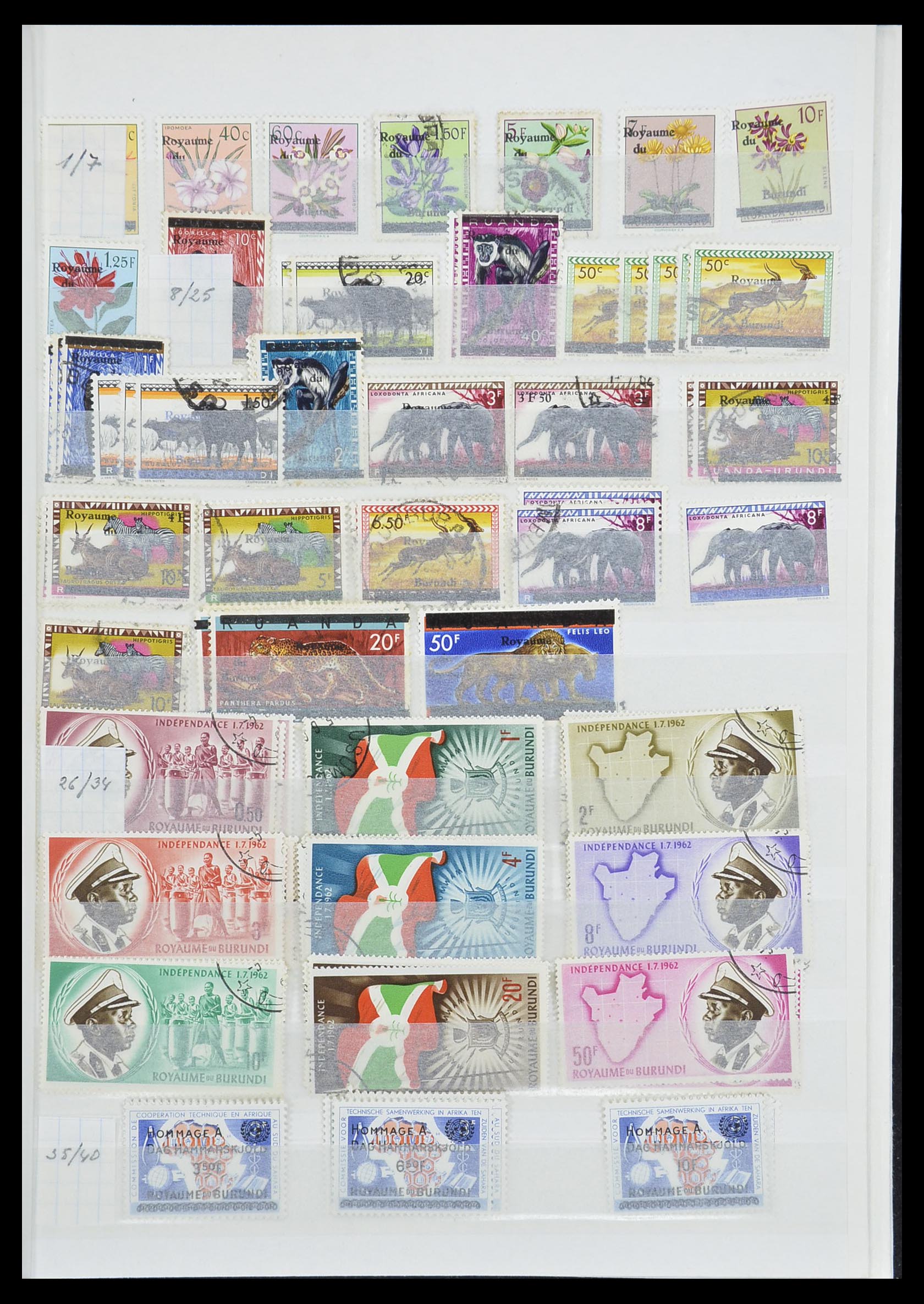 33855 001 - Postzegelverzameling 33855 Burundi 1962-1974.