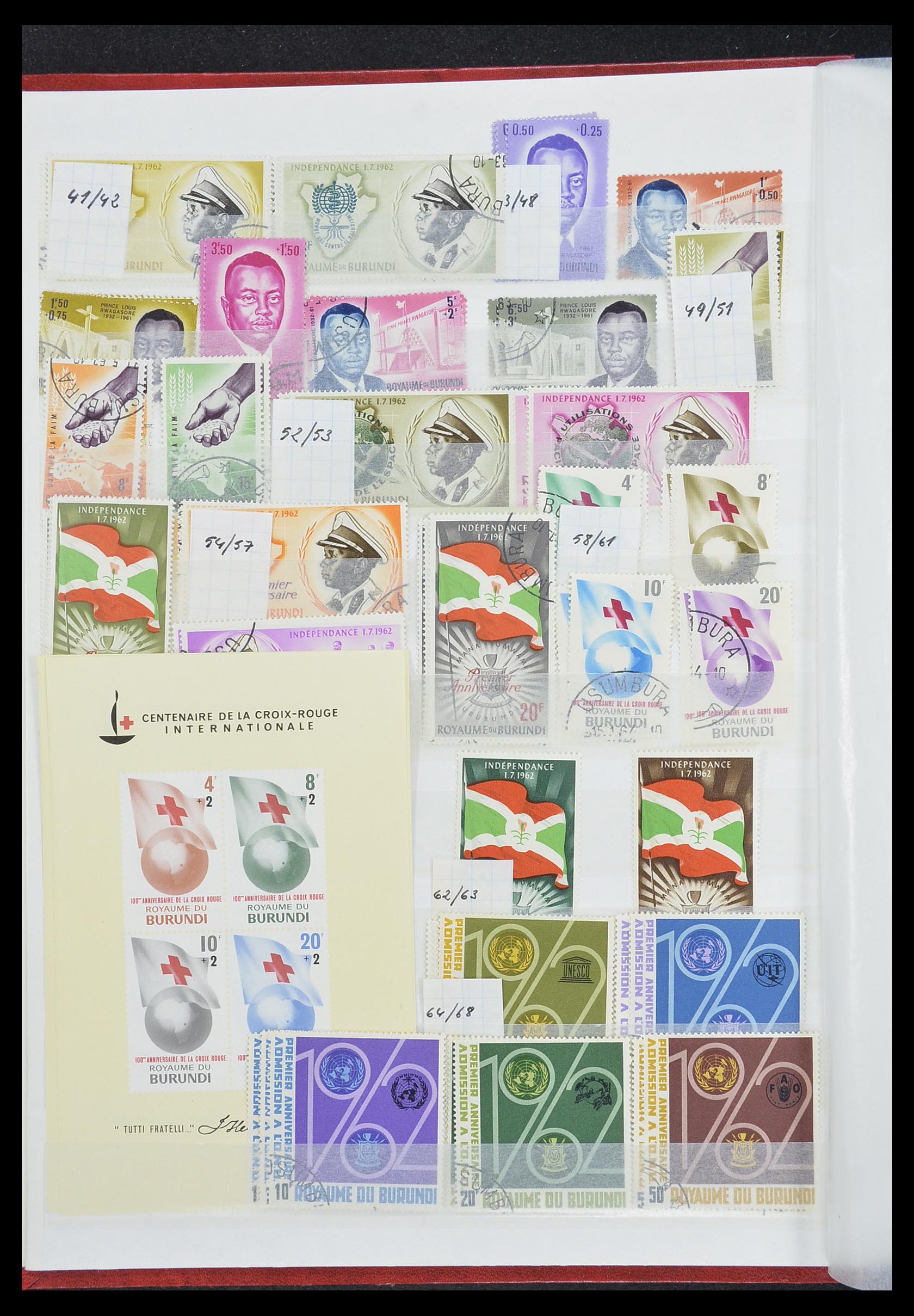 33855 002 - Postzegelverzameling 33855 Burundi 1962-1974.