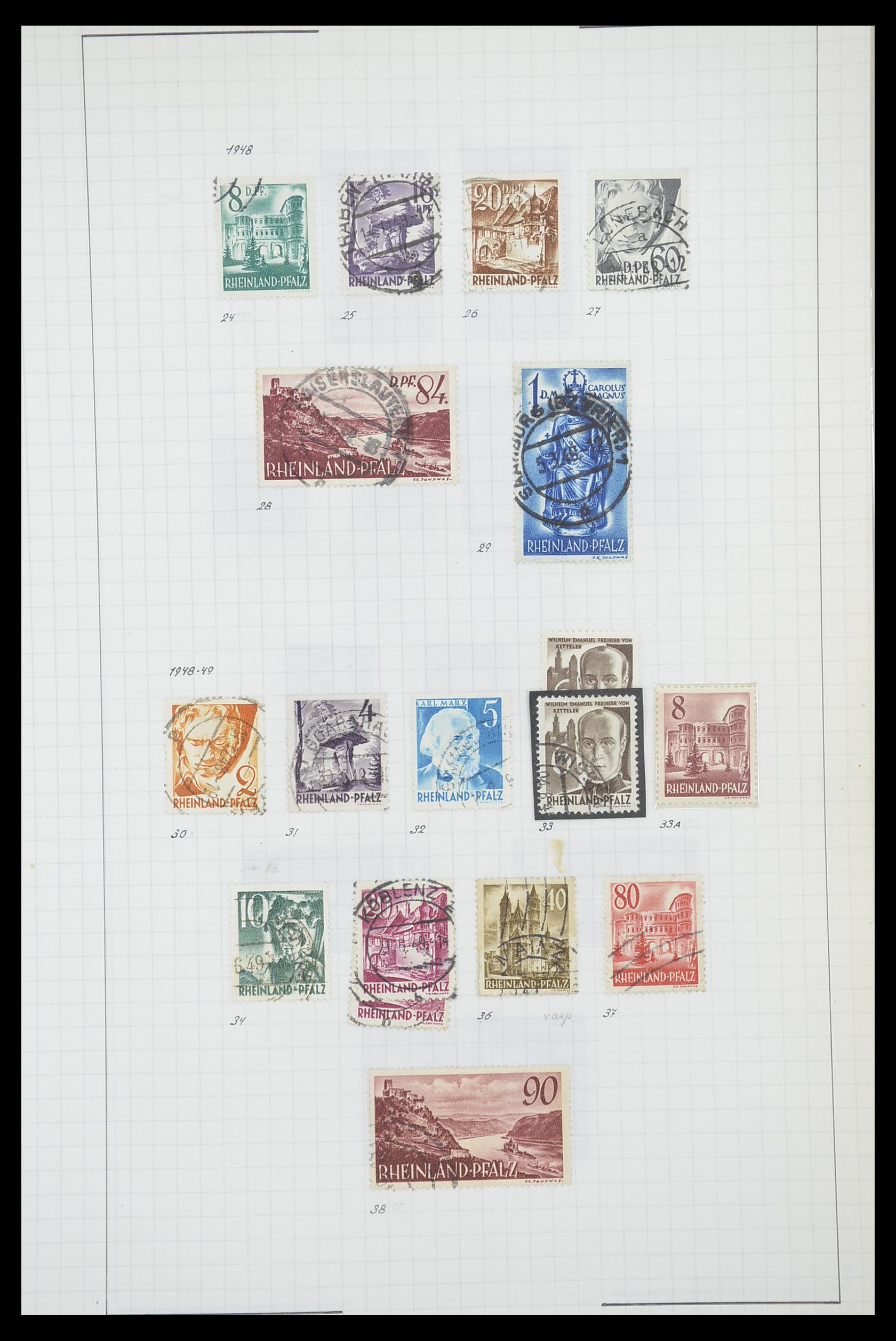 33864 016 - Stamp collection 33864 French Zone 1945-1949.